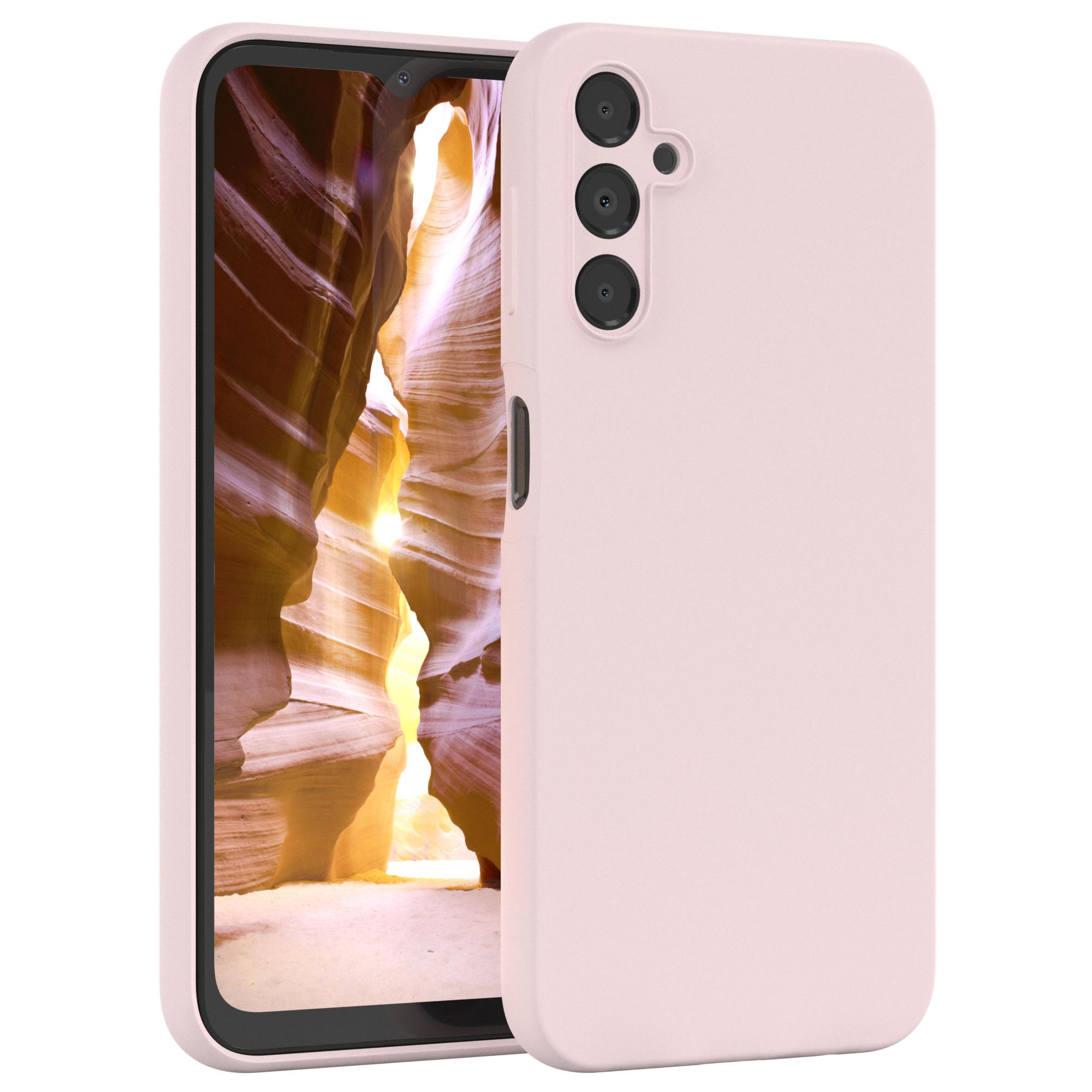 Ein rosa Telefon und eine rosa Telefonhülle auf weißem Hintergrund.