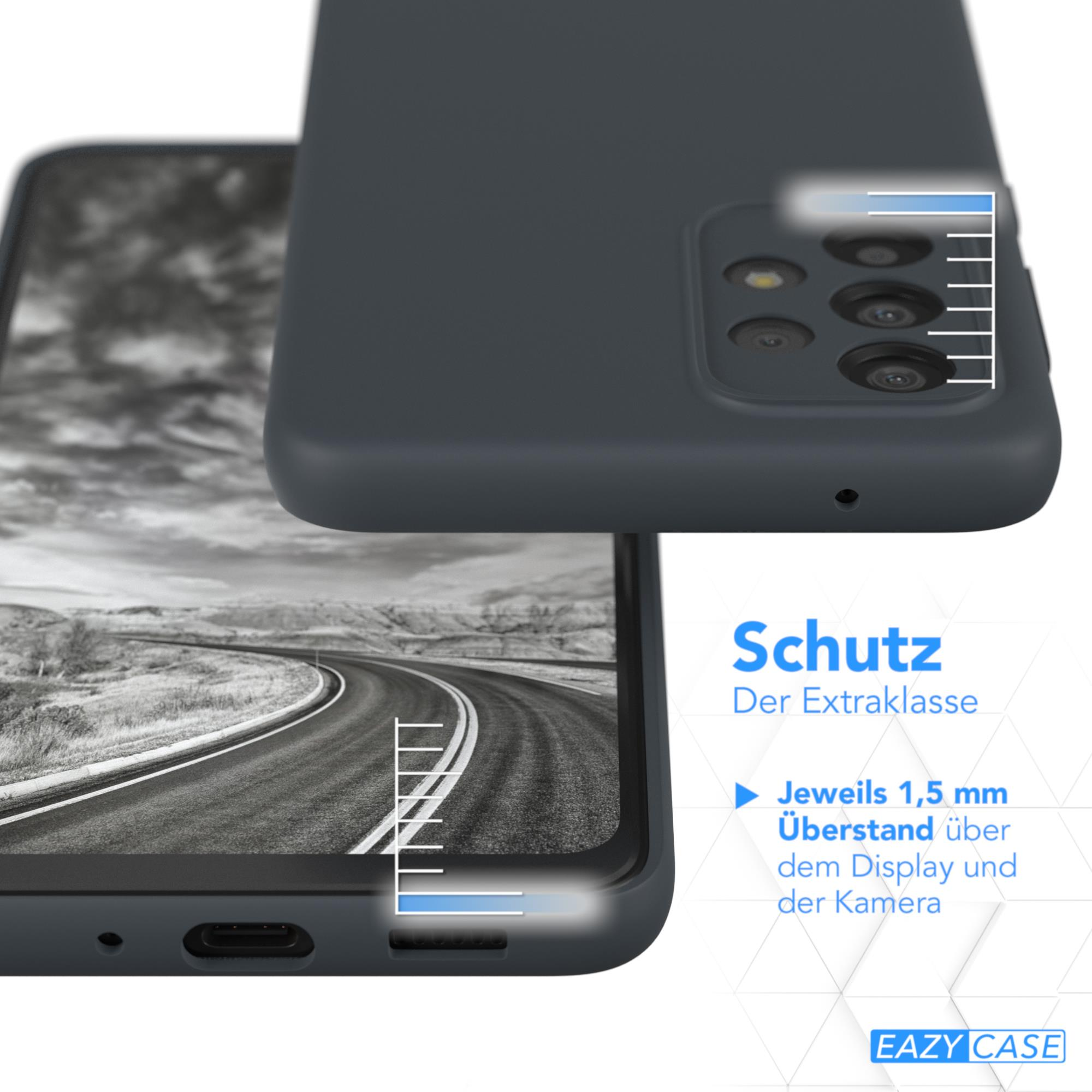 Eine Handyhülle mit Telefon. Text: Schutz. Schützt Display und Kamera.