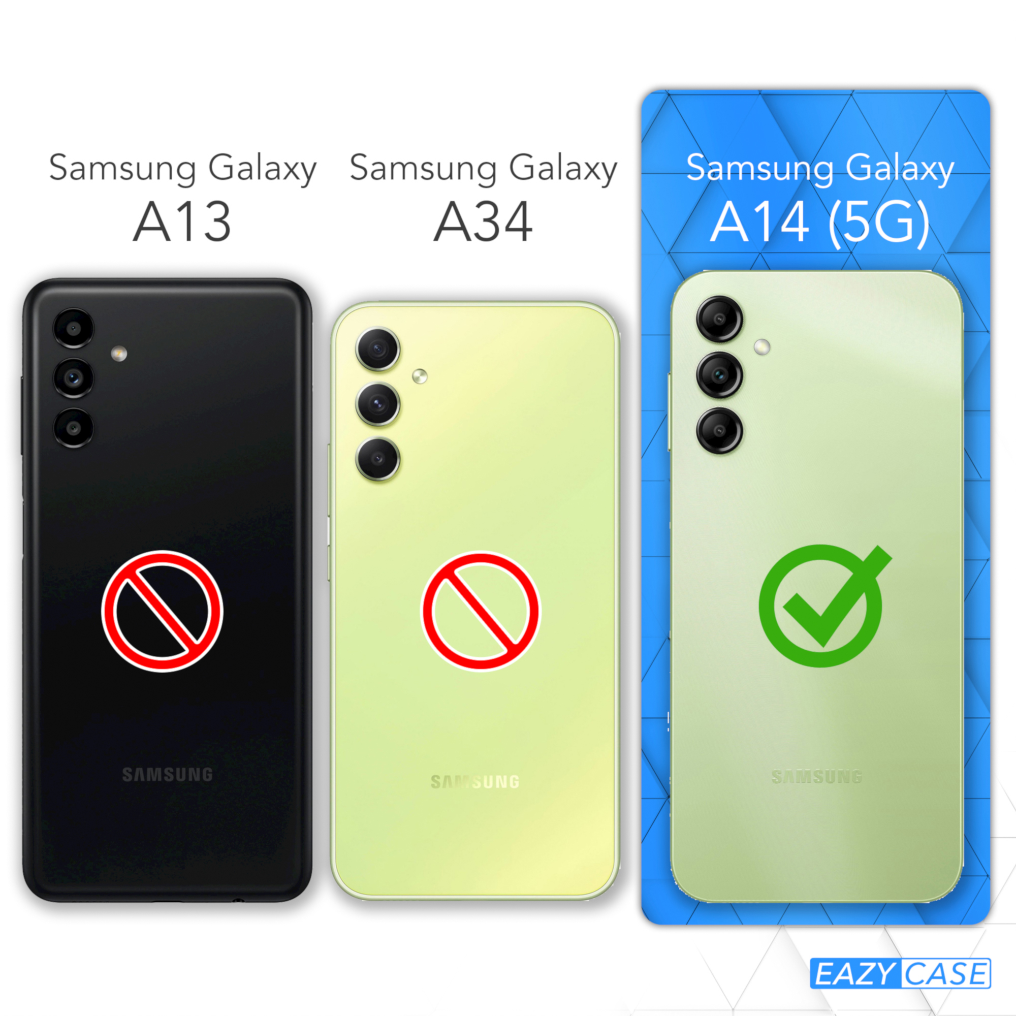 5G, Galaxy Backcover, Handycase, Premium Gelb EAZY A14 Silikon CASE Samsung,