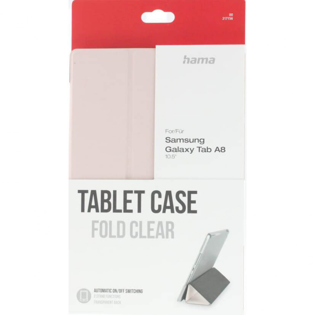 Opakowanie etui na tablet, białe tło.