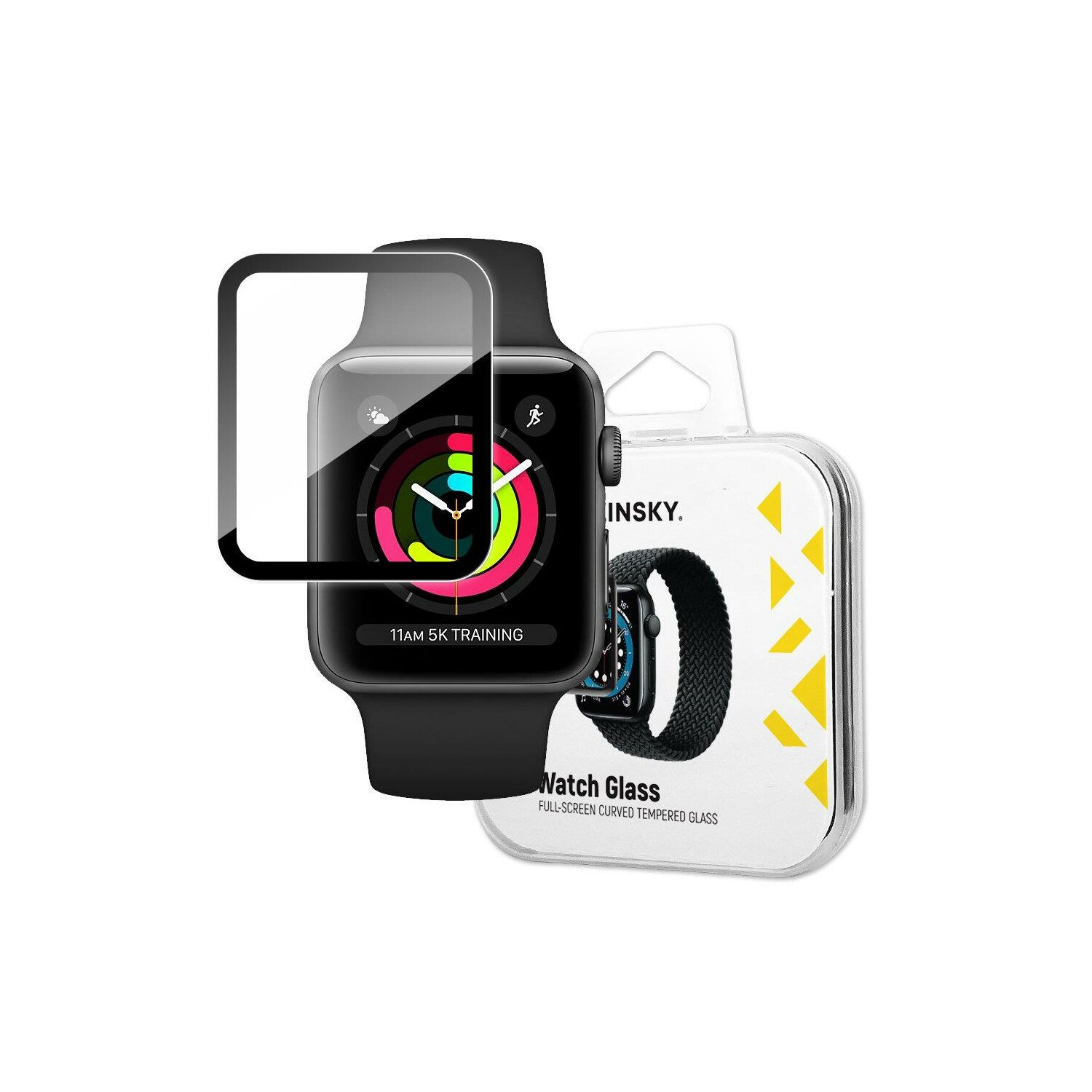 COFI Schutzglas 5D 3 mit Apple 38mm) Watch / Watch 3 Watch Watch 2 2 kompaitbel Watch / 38mm Schwarz 38mm Displayschutz(für Watch