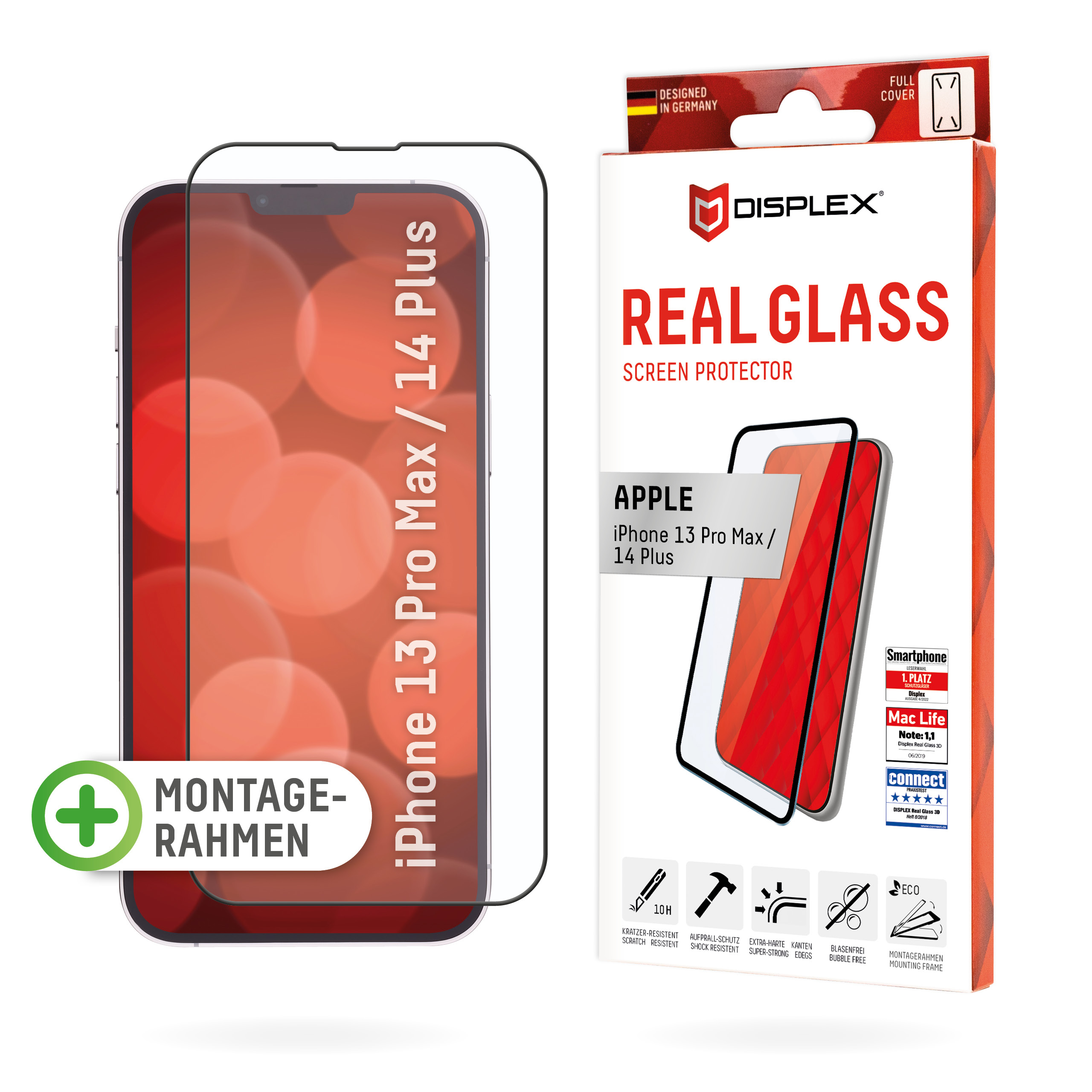 DISPLEX Real Glass FC iPhone Apple Pro Pro 13 & Max Max) Apple 14 für 14 Plus, Plus/13 Schutzfolie Schutzglas(für iPhone