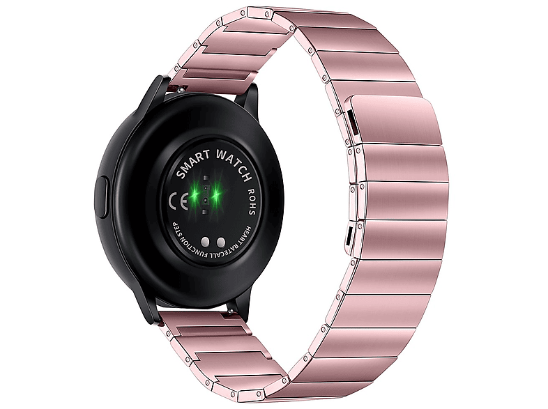 WIGENTO Magnet Stahl Design Band, Ersatzarmband, Samsung, Galaxy Watch 6 / 5 / 4 40 44 mm / Watch 5 Pro 45mm / Watch 6 / 4 Classic 43 47 mm / 42 46 mm, Pink