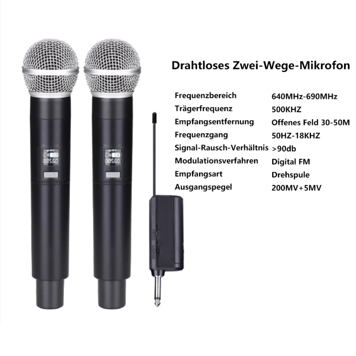 BYTELIKE Universelles Mikrofone, Drahtloses Mikrofon drahtloses Wiederaufladbares Live-Streaming Mikrofon Schwarz Mikrofon