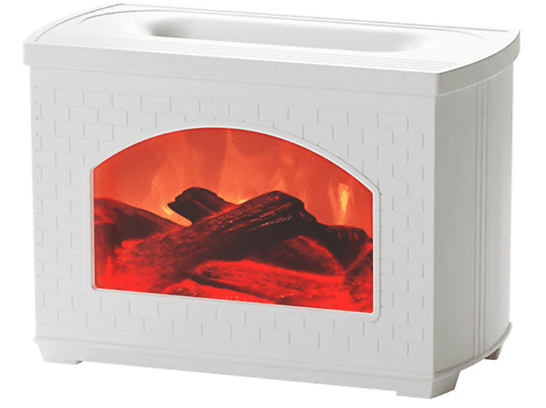 Aroma-Luftbefeuchter Desktop-Ultraschallzerstäuber m²) 40 Flammensimulation Kreative Weiß BYTELIKE (Raumgröße: Luftbefeuchter