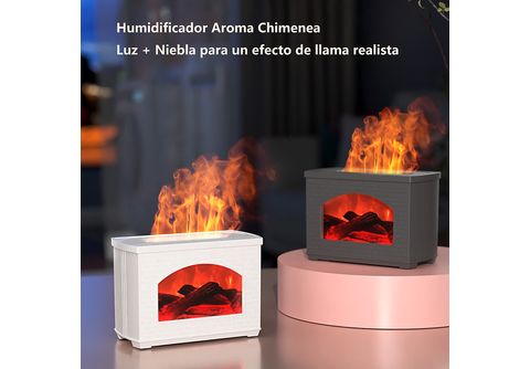 Humidificador - Humidificador Aroma Simulación de Llama Creativo Difusor  Ultrasónico de sobremesa BYTELIKE, 270 ml, 40 m²m², Blanco