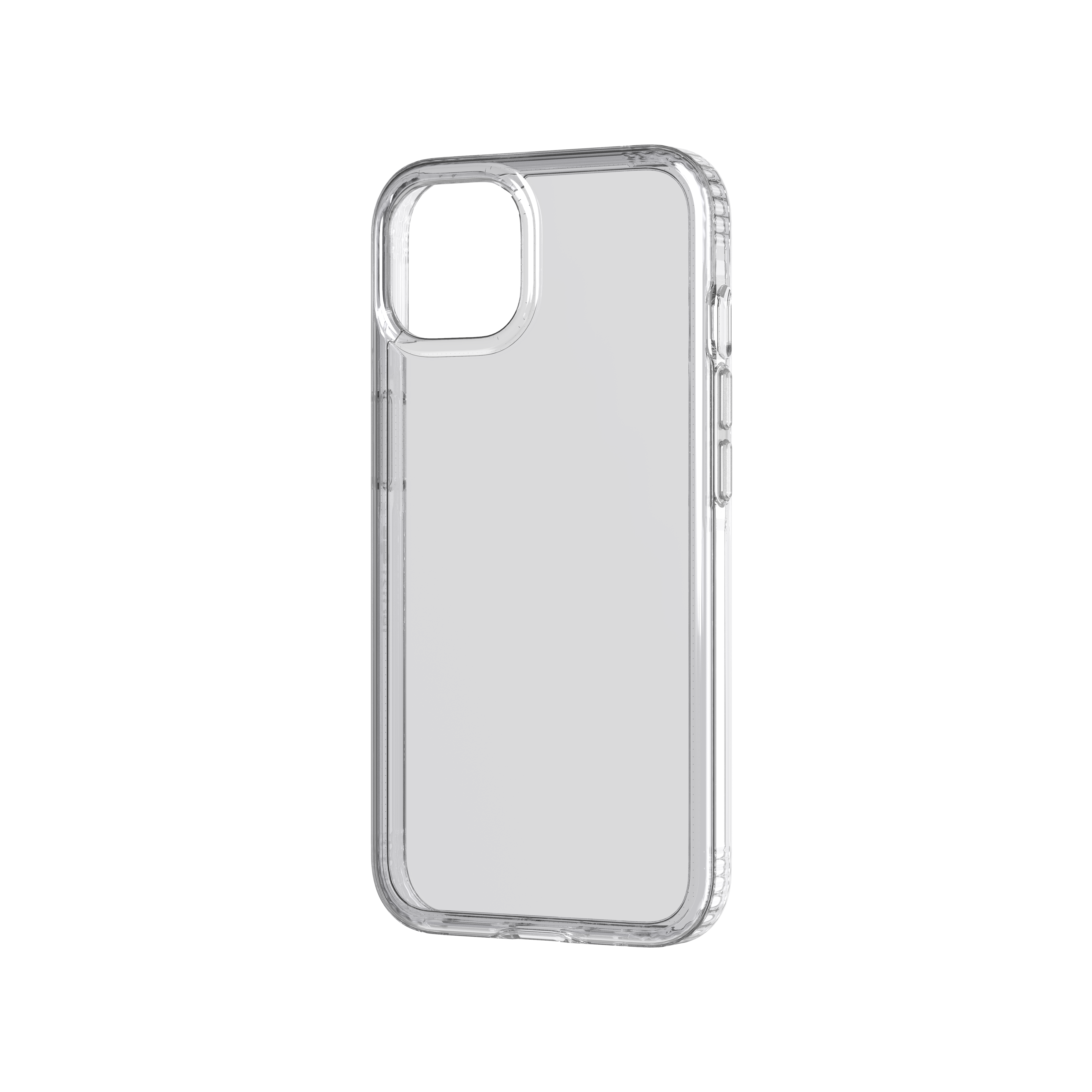 Eine transparente Handyhülle. Die Hülle ist transparent und der Hintergrund ist schwarz.