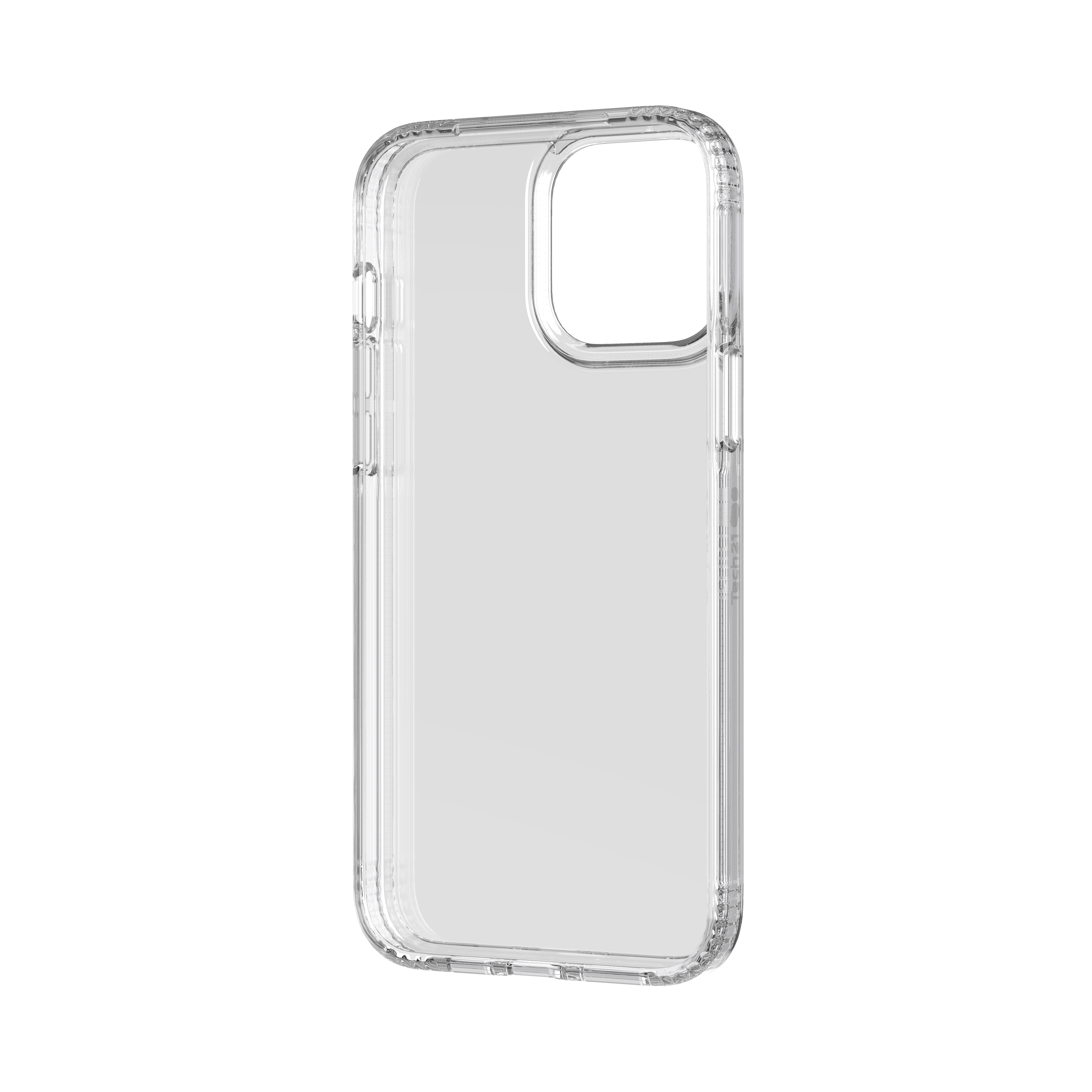 Transparente Handyhülle, transparent, mit schwarzem Hintergrund. Die Hülle ist leer.