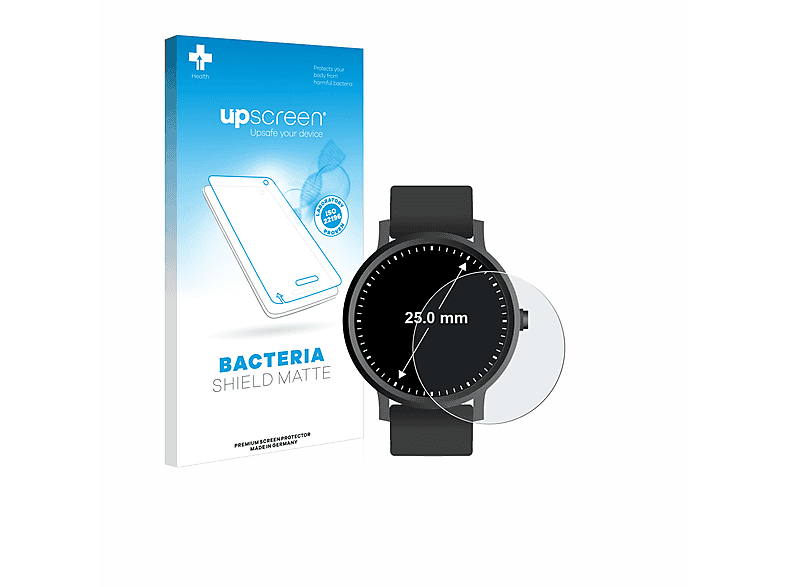 UPSCREEN antibakteriell entspiegelt Universal 25 mm)) Schutzfolie(für (ø: matte Kreisrunde Displays