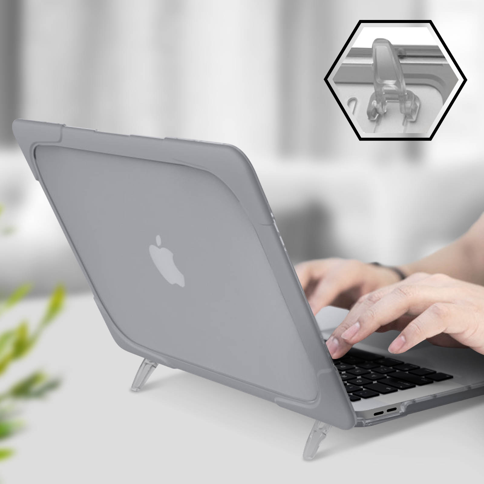 Polycarbonat, Series Rundumschutz Schutzhüllen Grau für Backcover Apple AVIZAR