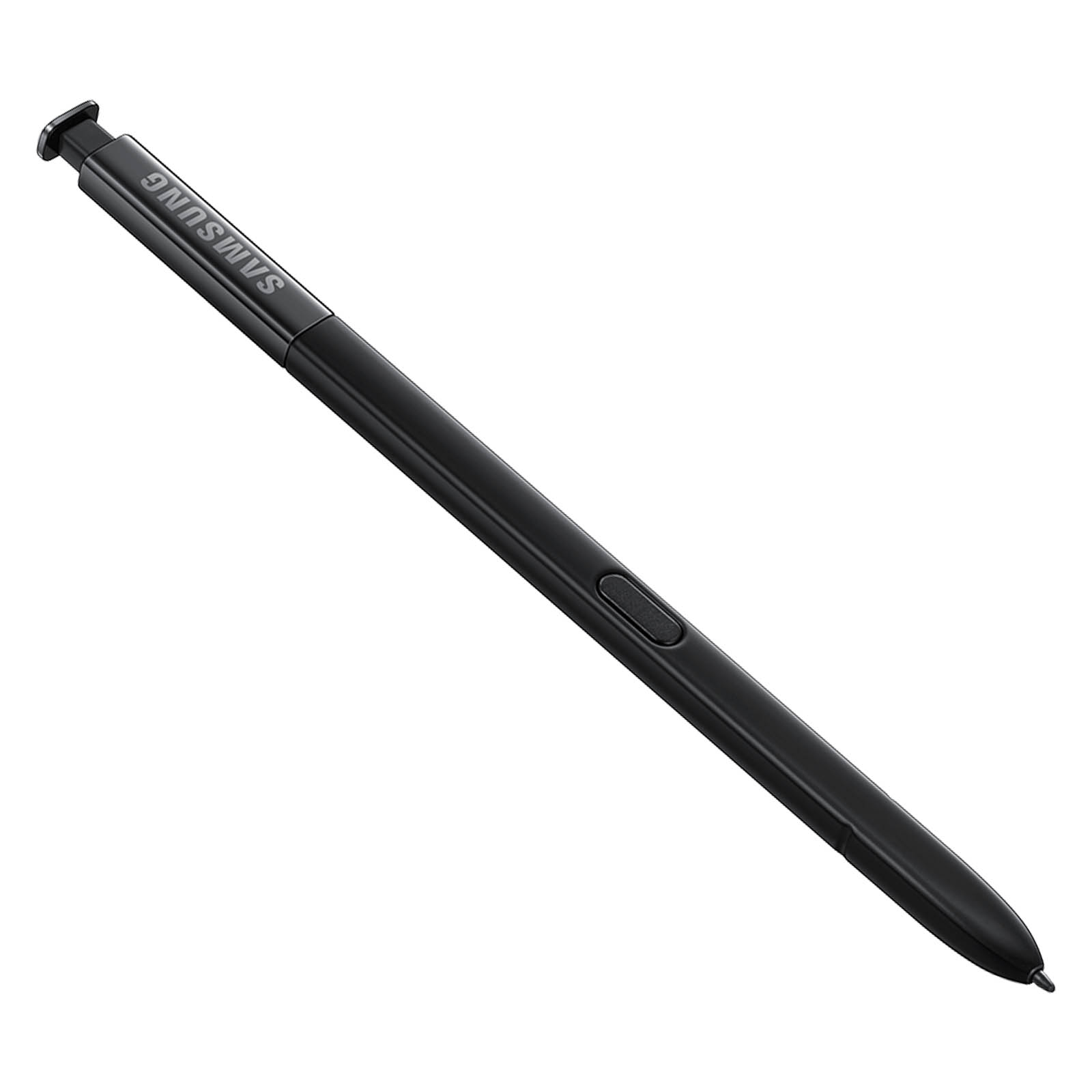 Ein schwarzer Samsung Stift mit Samsung-Logo auf weißem Untergrund.