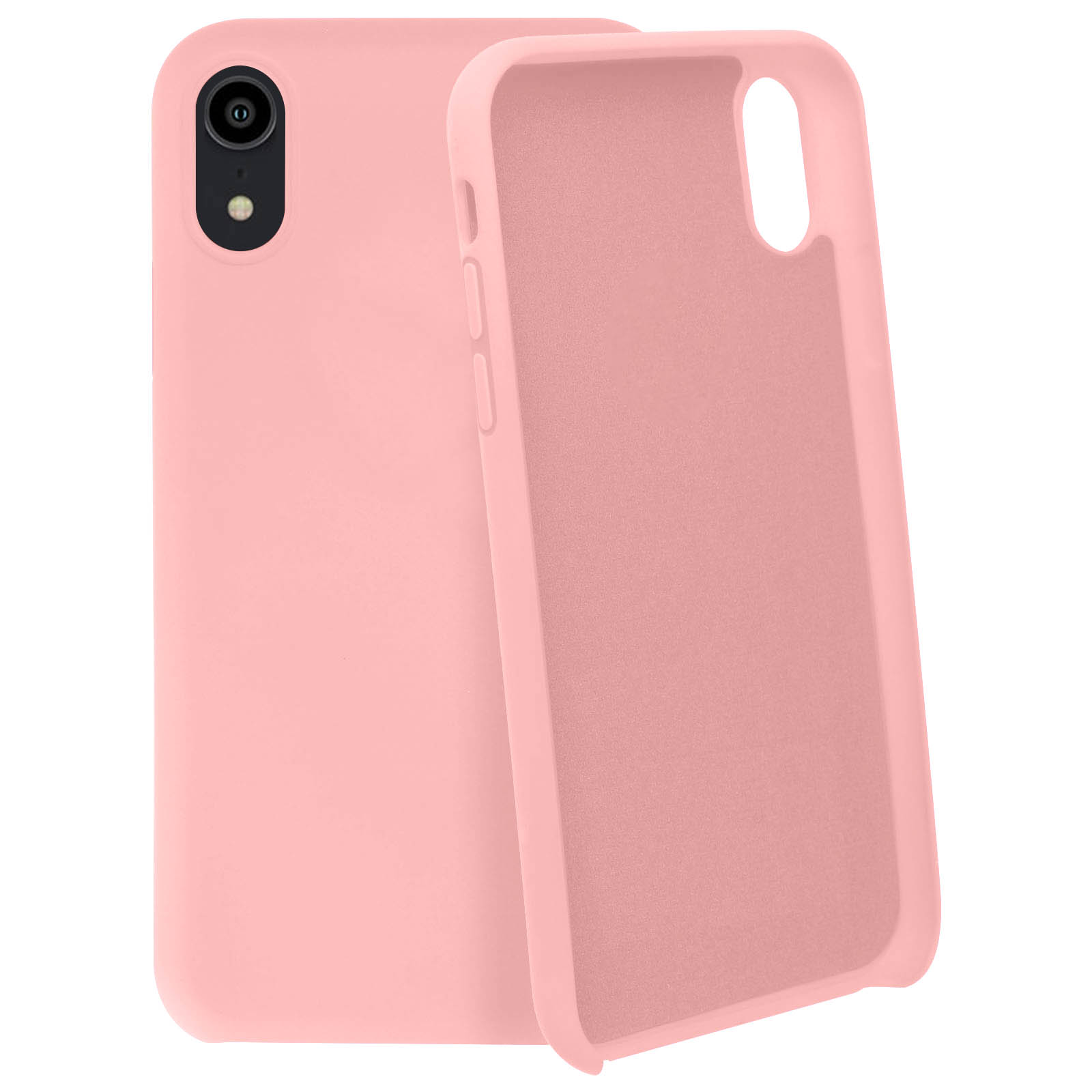 Roze telefoonhoes met twee delen, één open.