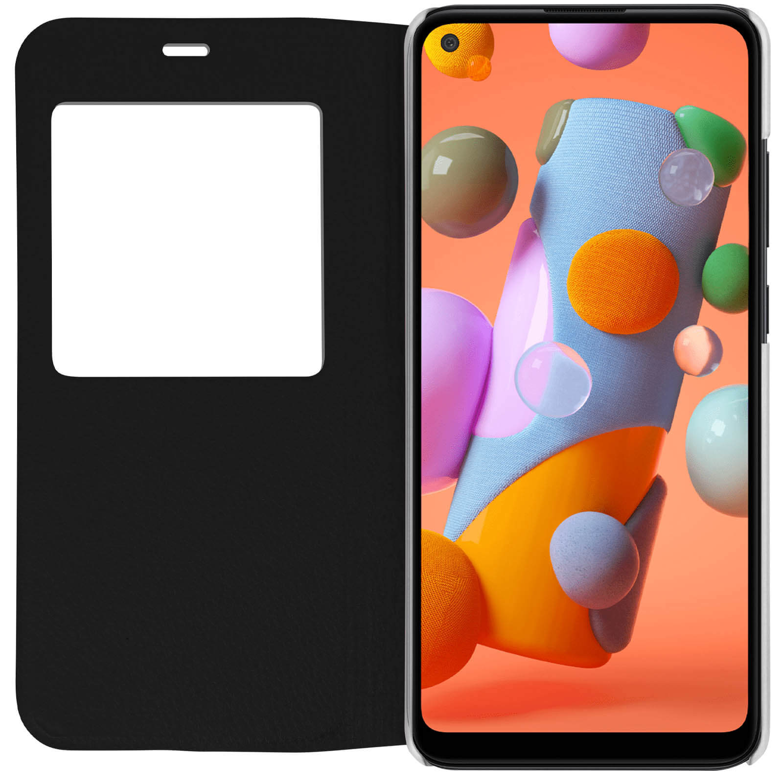 AVIZAR Bookcover, M11, Schwarz View Cover Galaxy Samsung, Series,