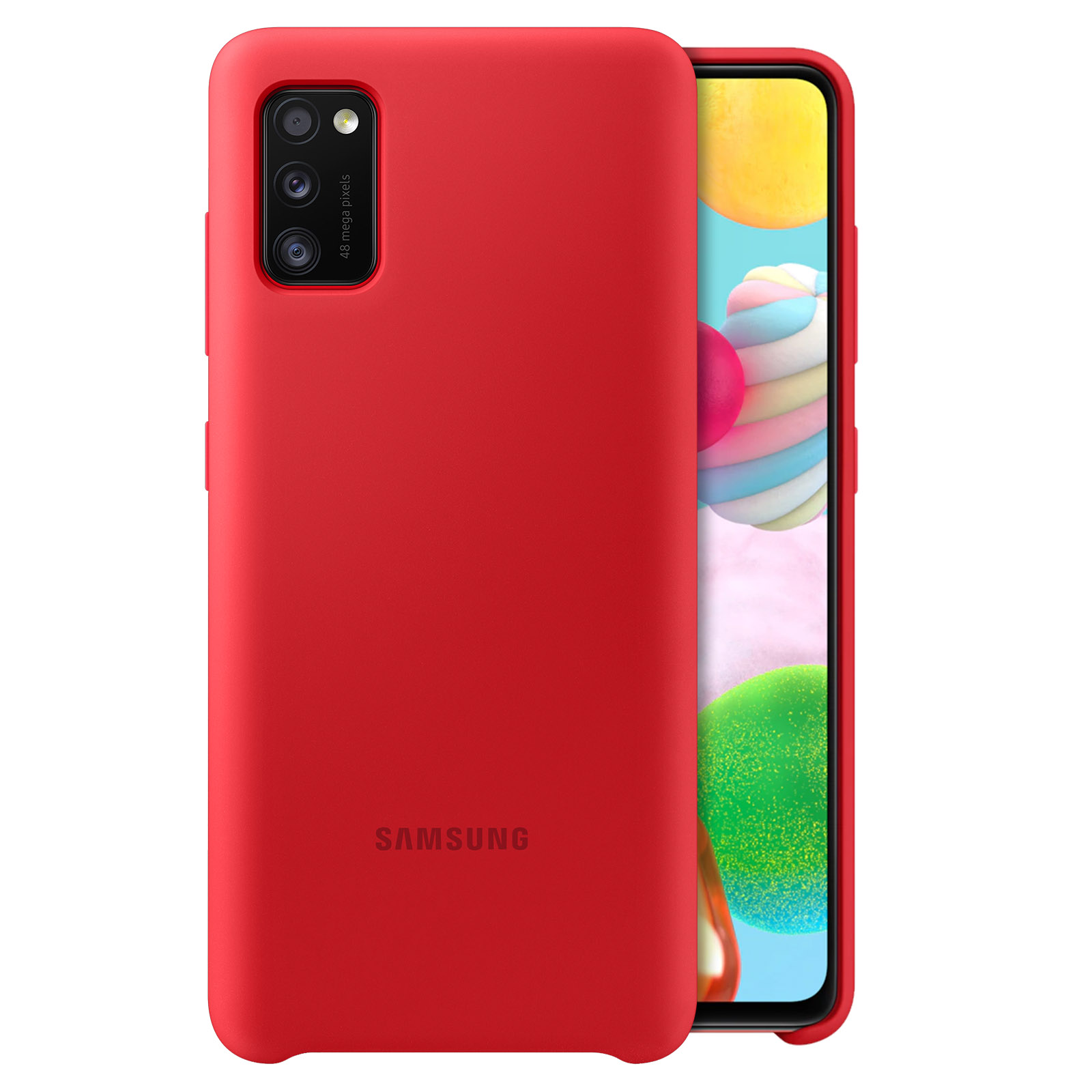 SAMSUNG Original Handyhülle aus A41, Backcover, Silikon, Samsung, Rot Galaxy