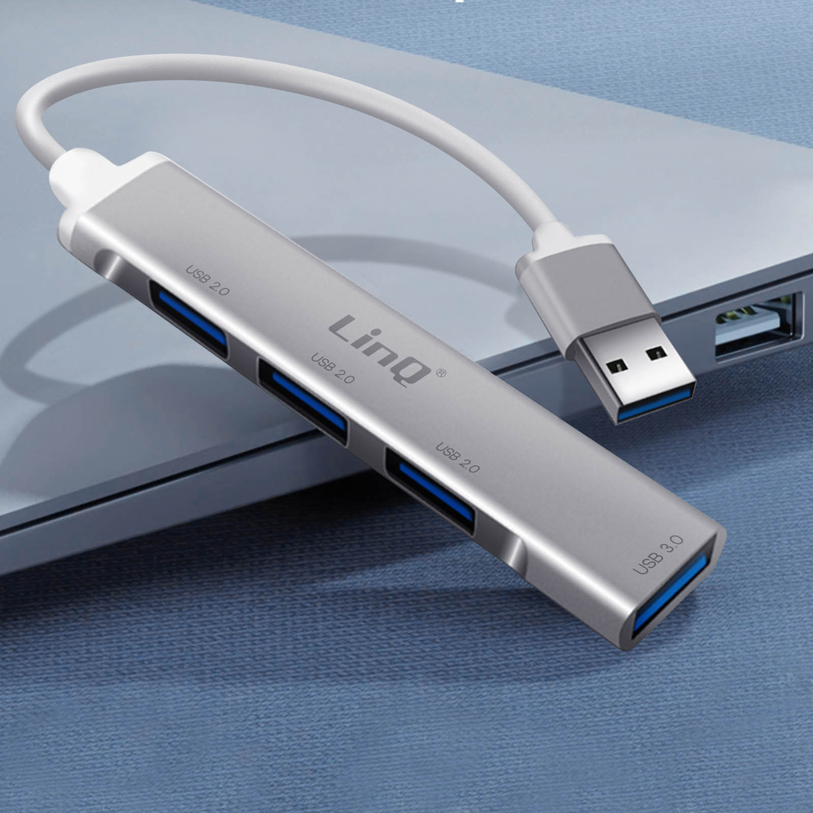 4x auf Anschlüsse USB USB-Hub 5Gbps USB 3.0 LINQ Hub Universal, Weiß