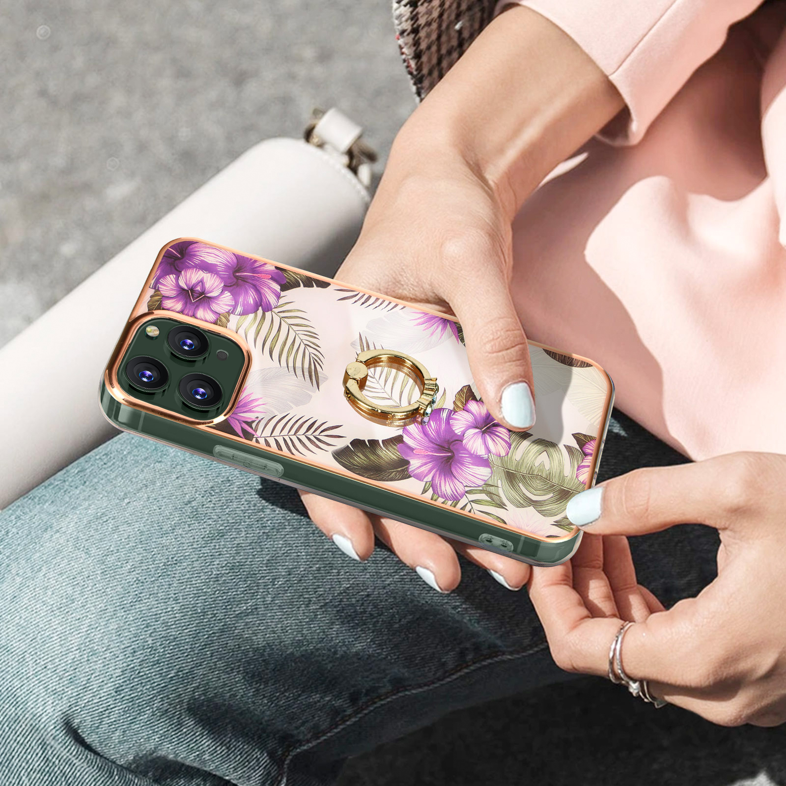 AVIZAR Blumen Series, 11 Apple, Violett Pro, iPhone Backcover