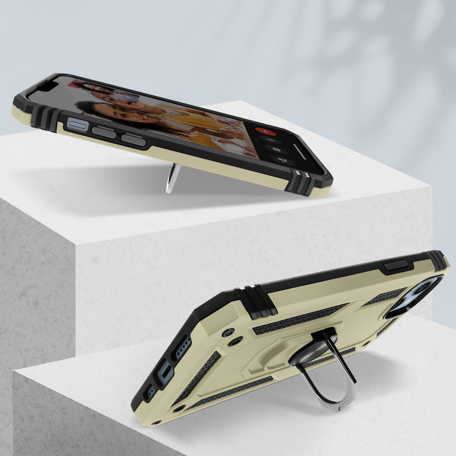 Handyhülle Apple, Backcover, 14 stoßfeste AVIZAR Gold Plus, Ring mit Series, iPhone