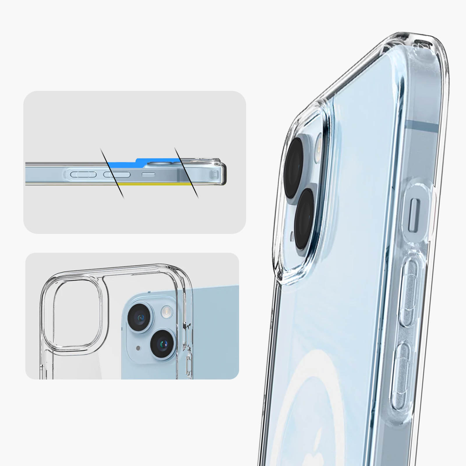 Series, Backcover, SPIGEN Apple, iPhone 14, Hybrid Ultra MagFit Transparent