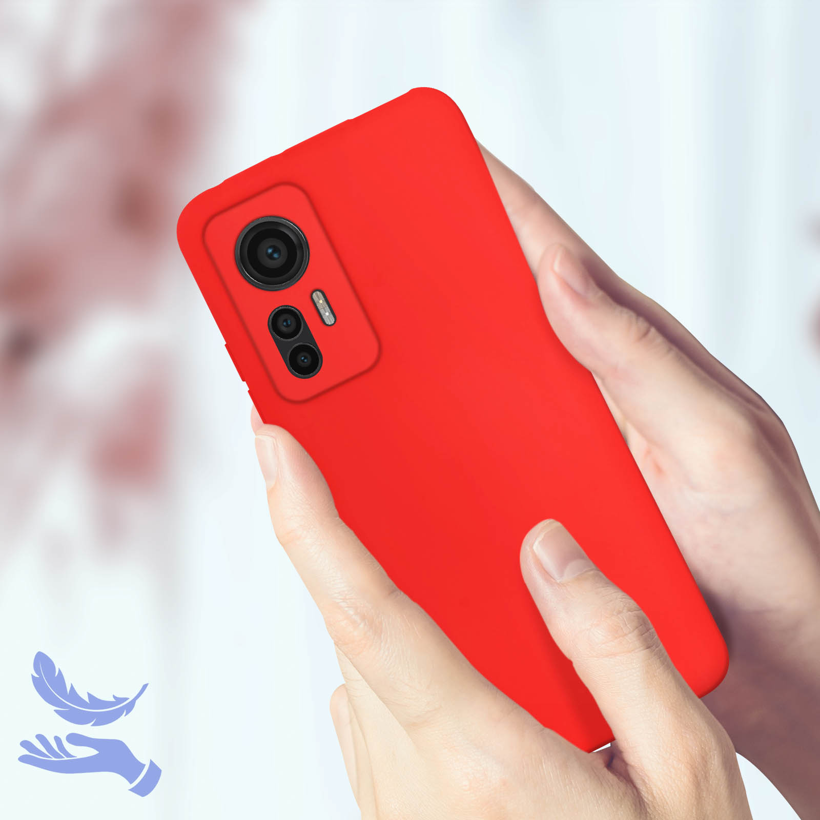 AVIZAR Soft Touch Series, Lite, Xiaomi, Rot Backcover, 12