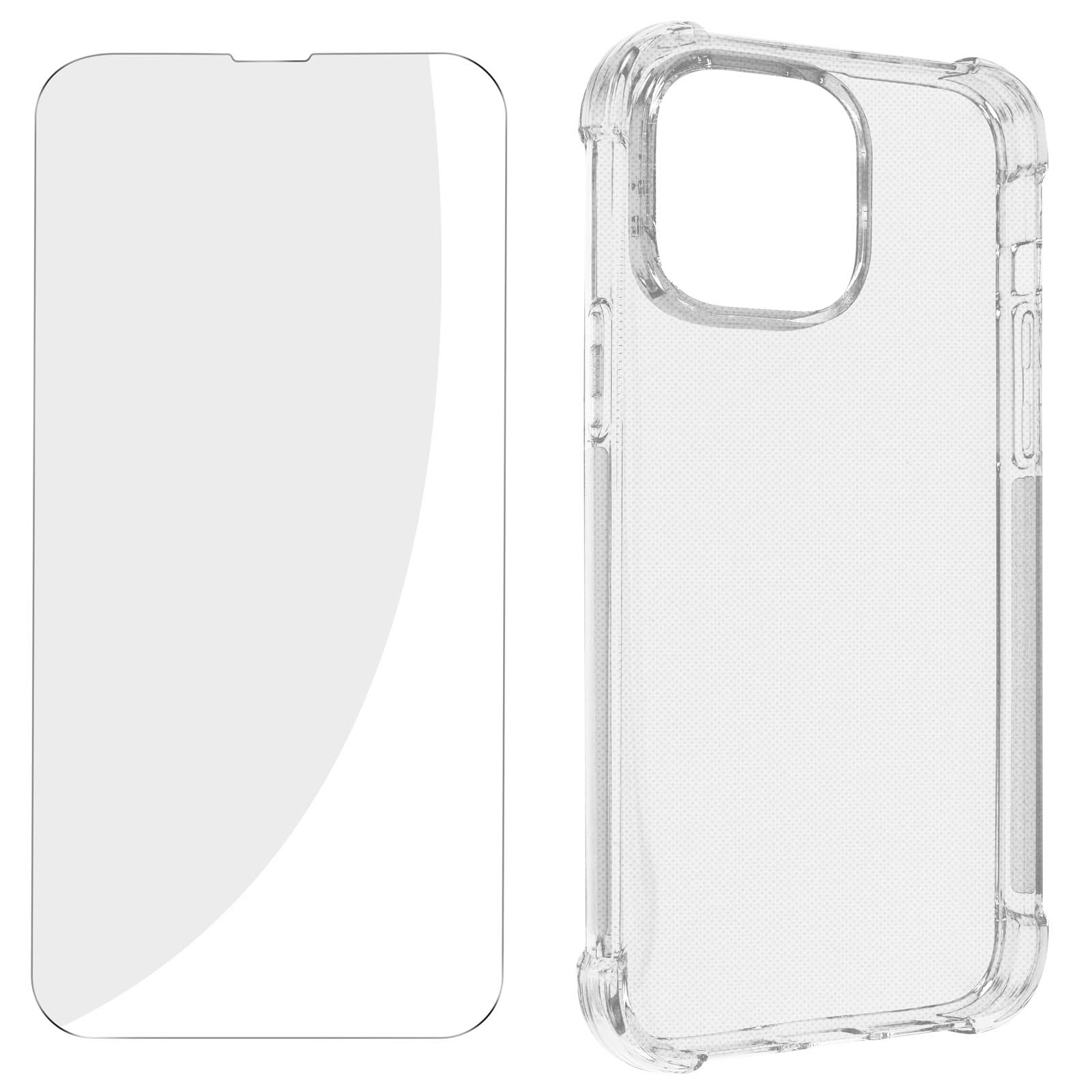 Hülle Folie Series, Premium iPhone Schutz-Set: Backcover, 14 Transparent AVIZAR Apple, + Pro,