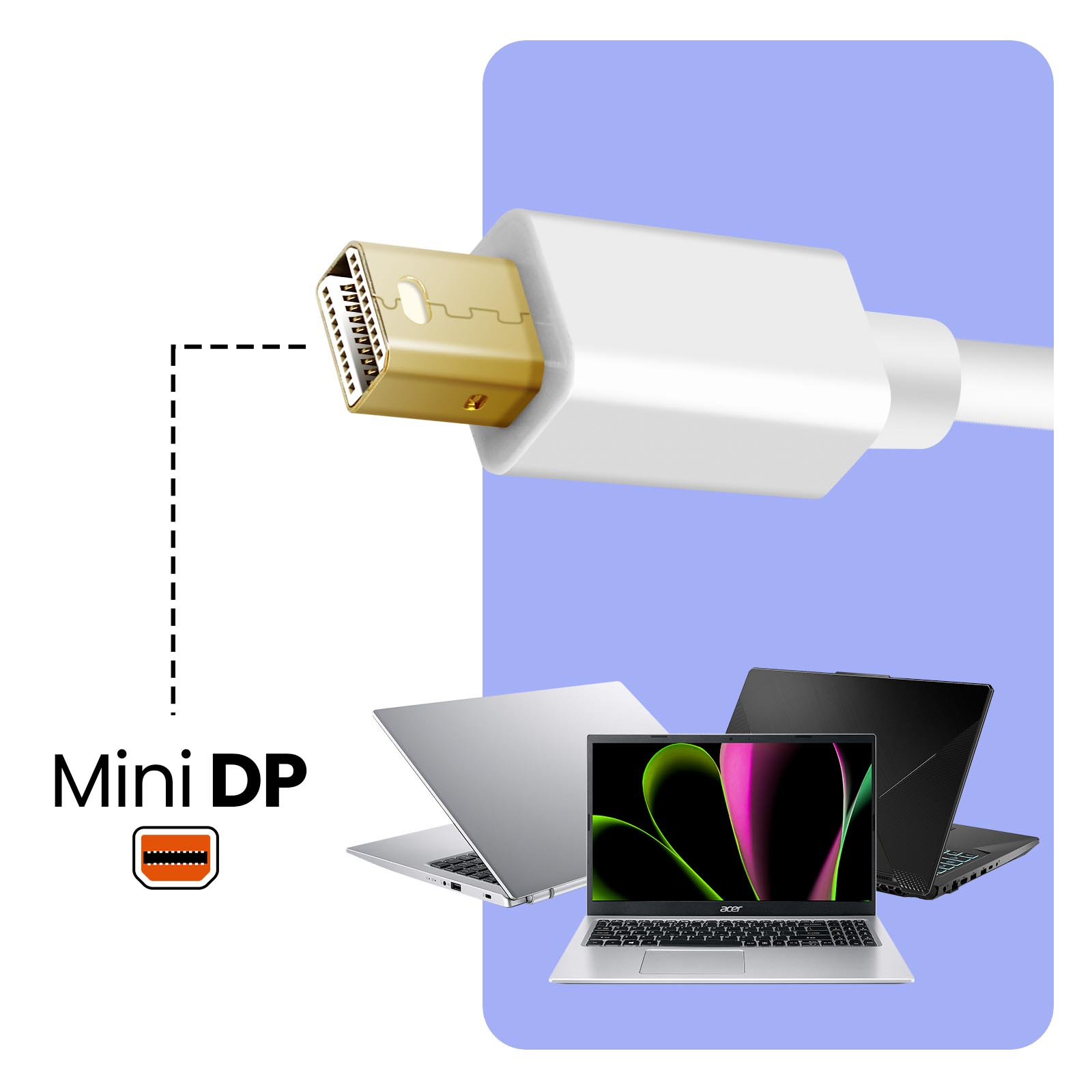 auf DVI Mini LINQ VGA, HDMI und DisplayPort Videoadapter