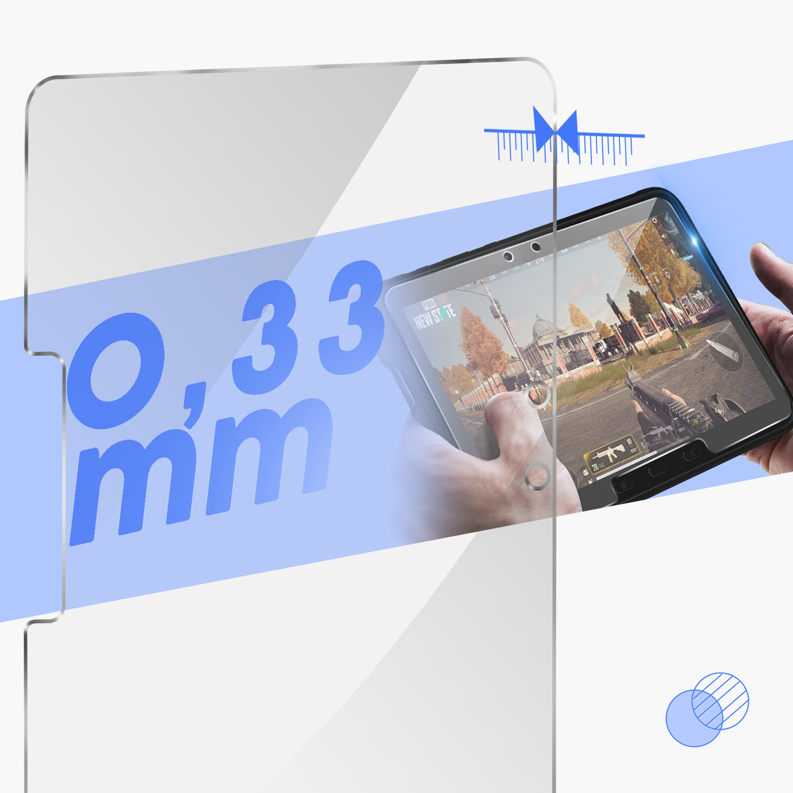 BIGBEN Gehärtetes Glas 4 Pro) Galaxy Tab Samsung Glas-Folien(für Active