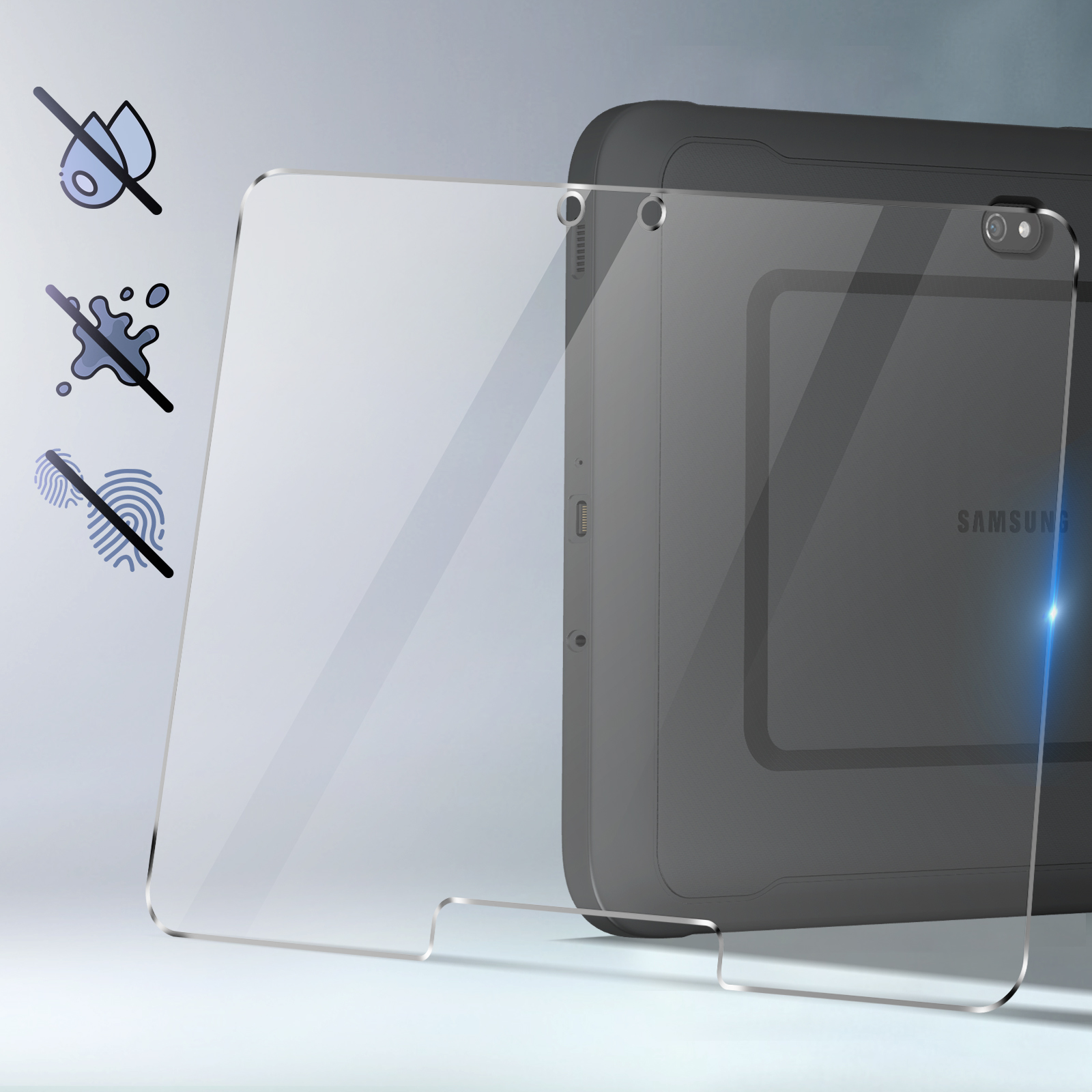 4 Galaxy Gehärtetes BIGBEN Tab Pro) Active Glas-Folien(für Glas Samsung