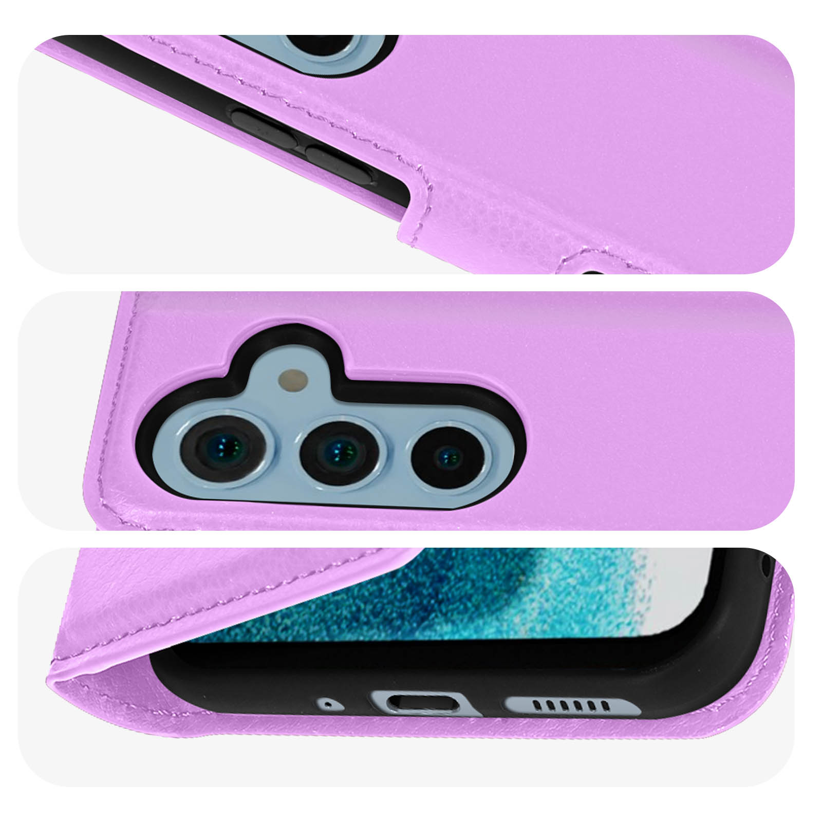 AVIZAR Lenny Series, Galaxy A54 5G, Violett Bookcover, Samsung