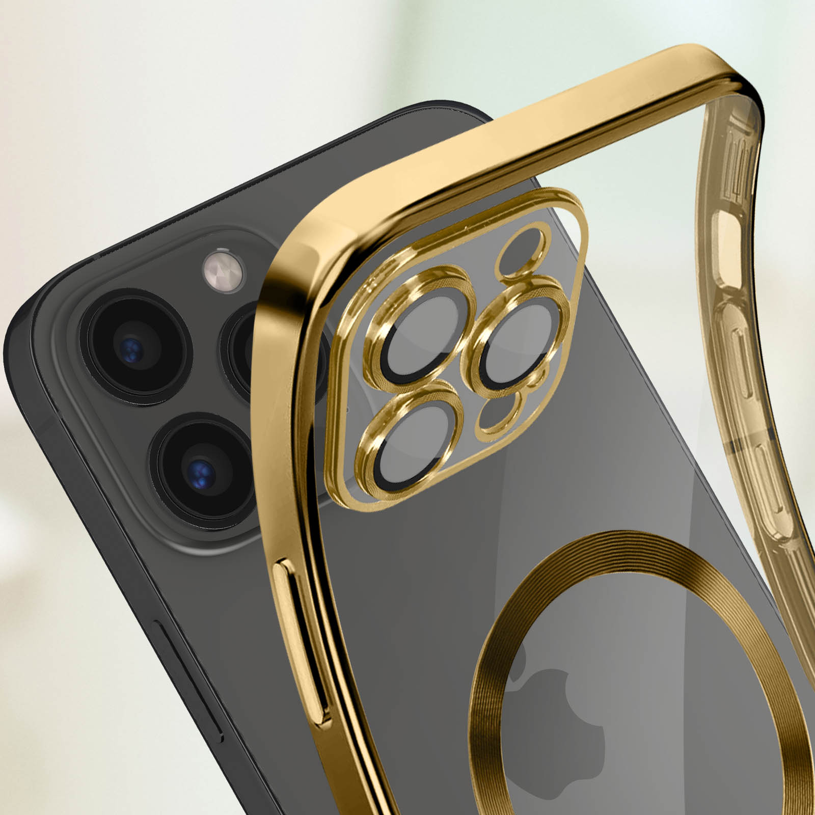 Pro, iPhone Handyhülle 13 Gold AVIZAR Backcover, Apple, Chrom Series,