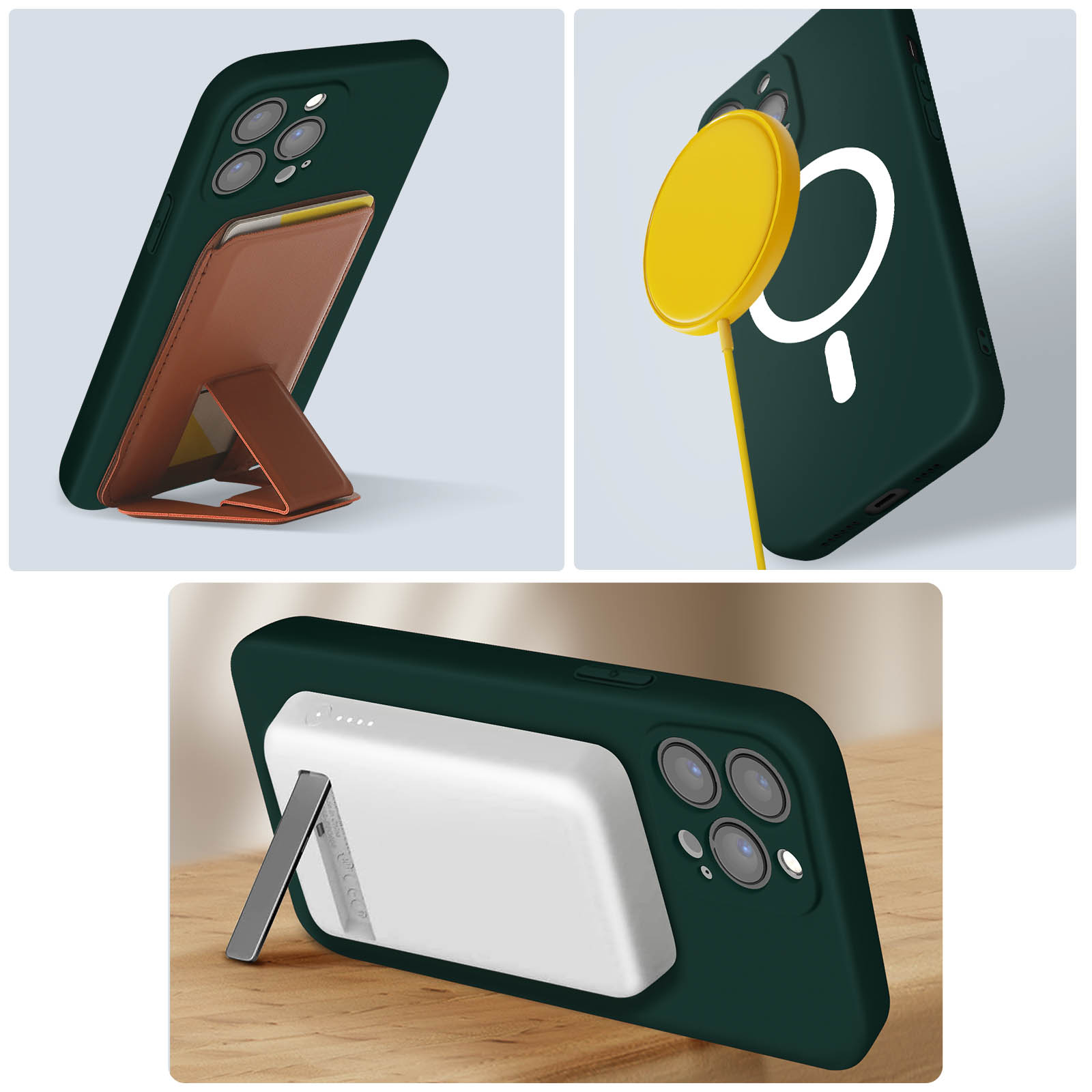 Max, Series, Handyhülle Dunkelgrün Soft Backcover, Pro iPhone Apple, AVIZAR Touch MagSafe 13