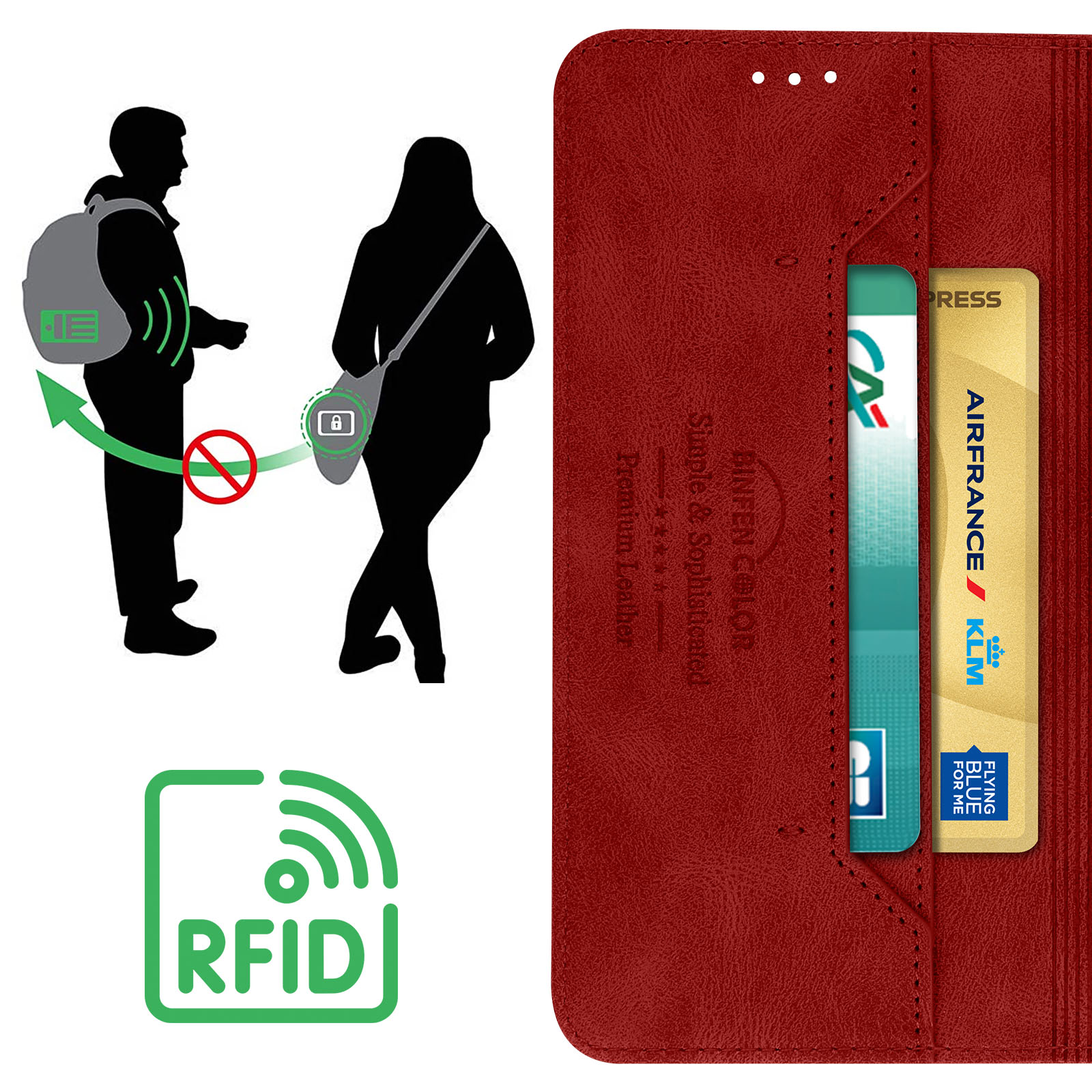 AVIZAR Bookcover, A34 Samsung, Galaxy RFID-Blocker 5G, Rot Series,