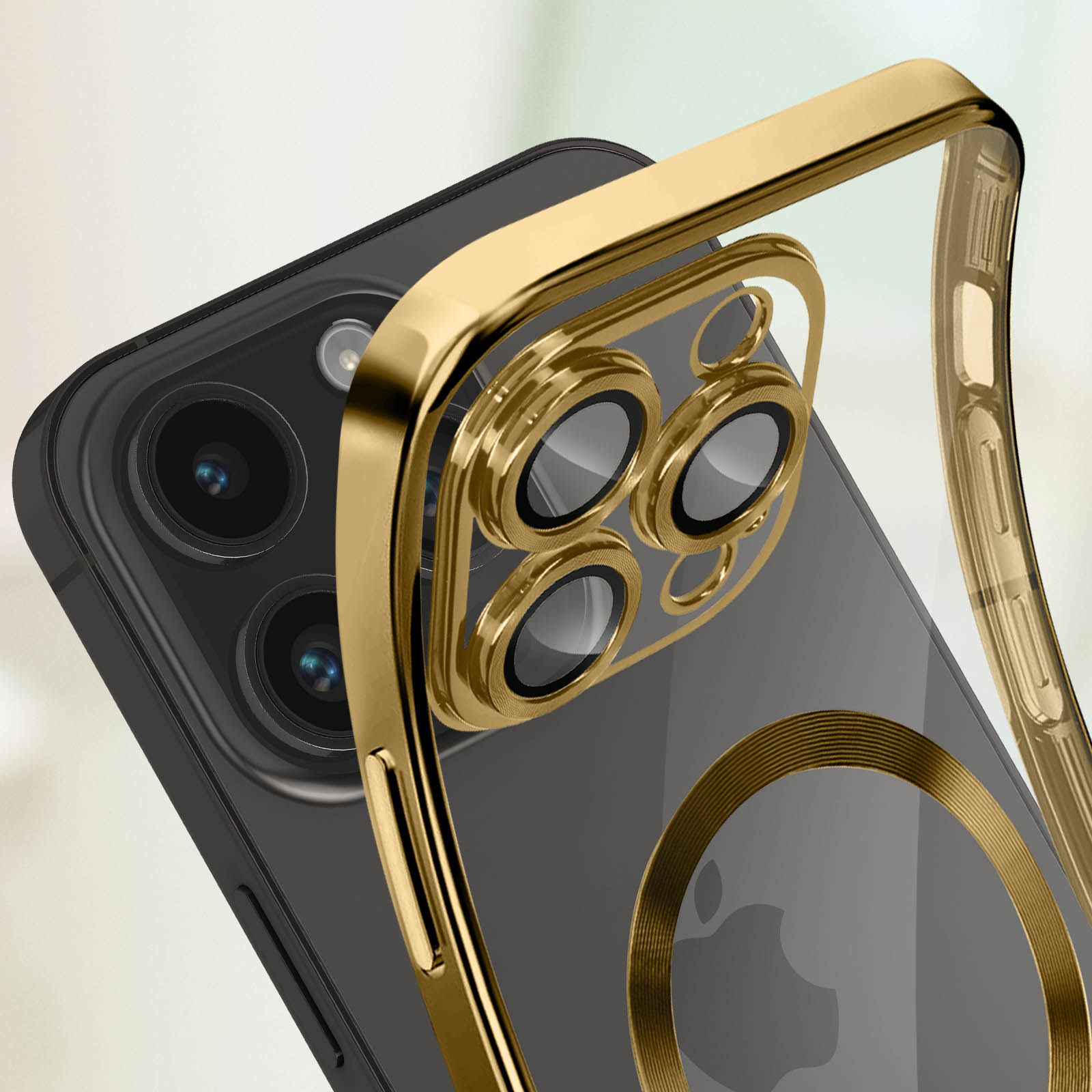AVIZAR Chrom Pro, Gold 14 Series, Handyhülle Backcover, Apple, iPhone