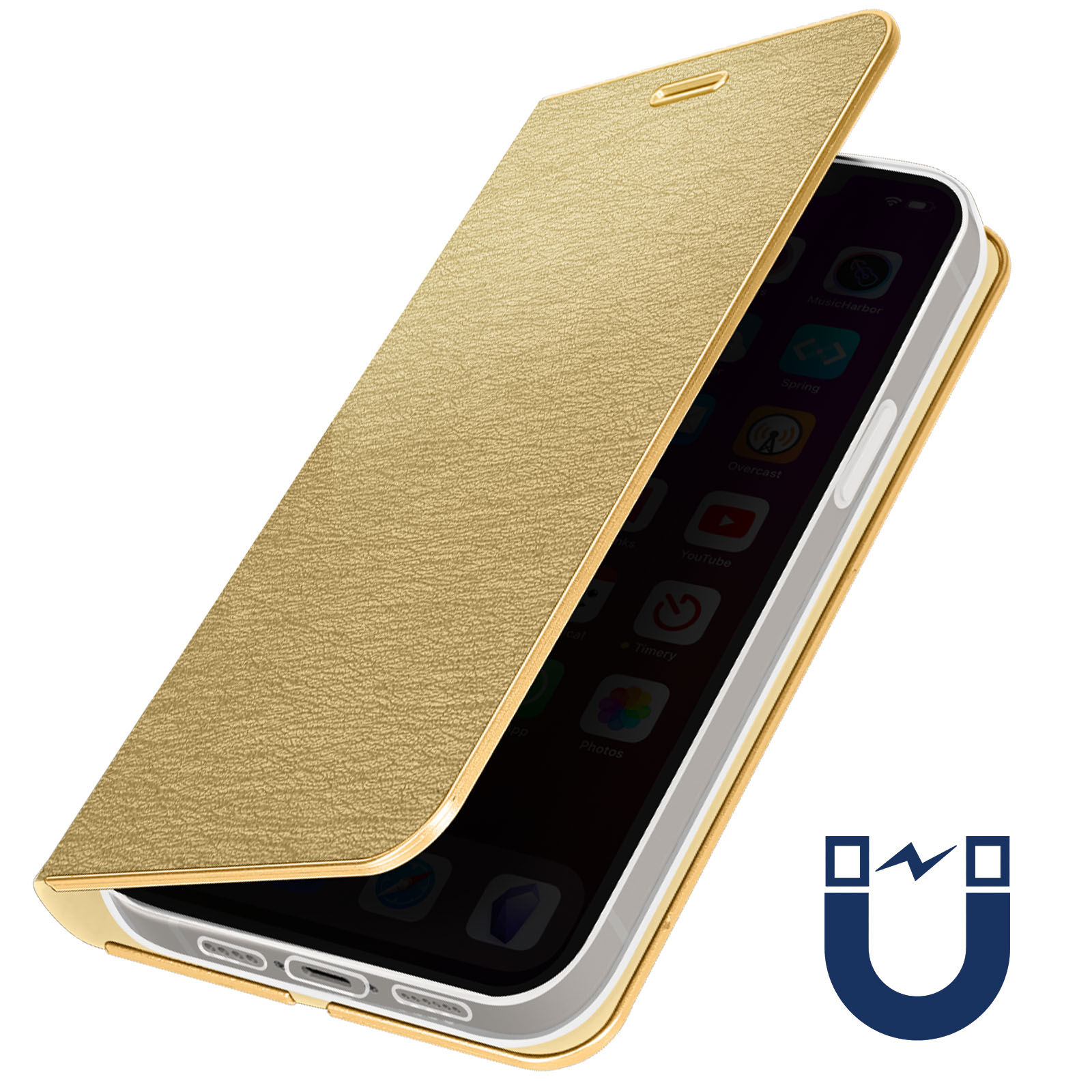 Luna 14 iPhone Pro Apple, Bookcover, Gold AVIZAR Book Max, Series,