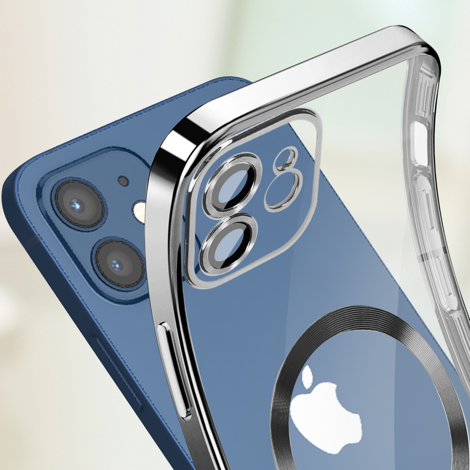 AVIZAR Chrom Handyhülle Apple, Series, 12, Backcover, Silber iPhone