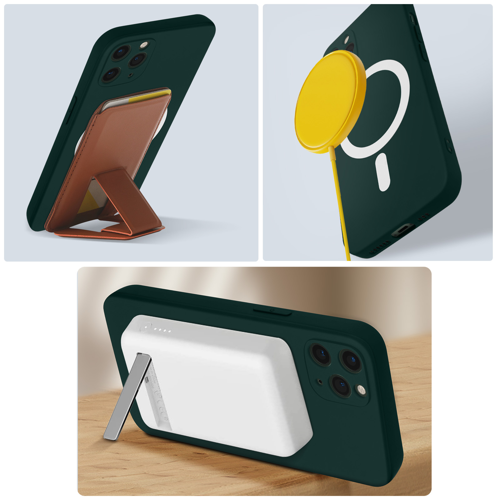 Handyhülle Soft Dunkelgrün Backcover, Touch Pro, Series, Apple, MagSafe 11 AVIZAR iPhone