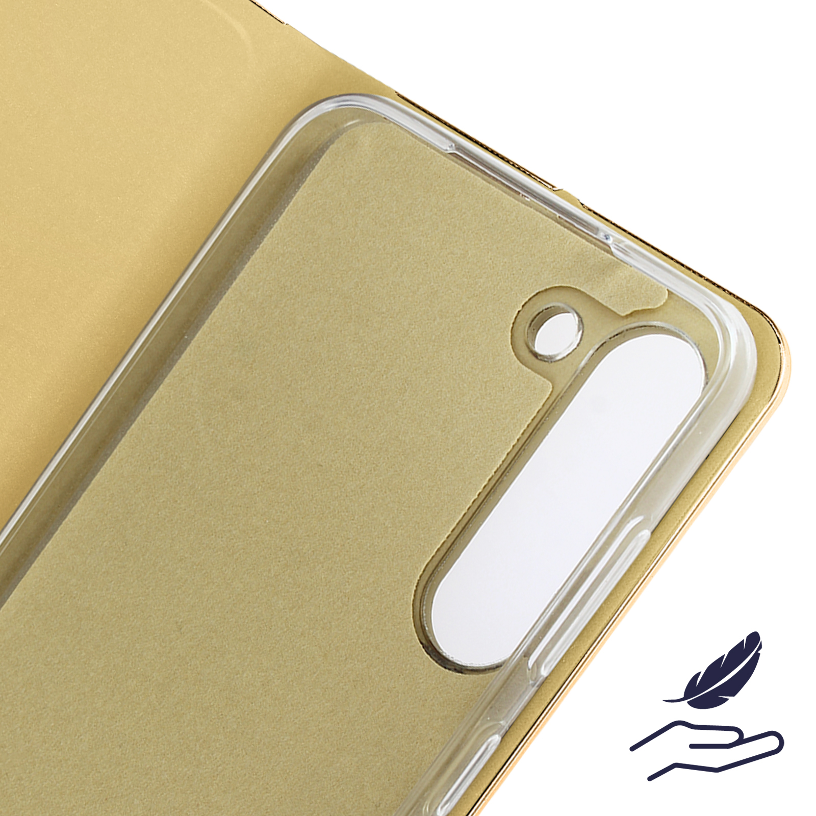 AVIZAR Luna Series, S23 Bookcover, Galaxy Plus, Gold Samsung