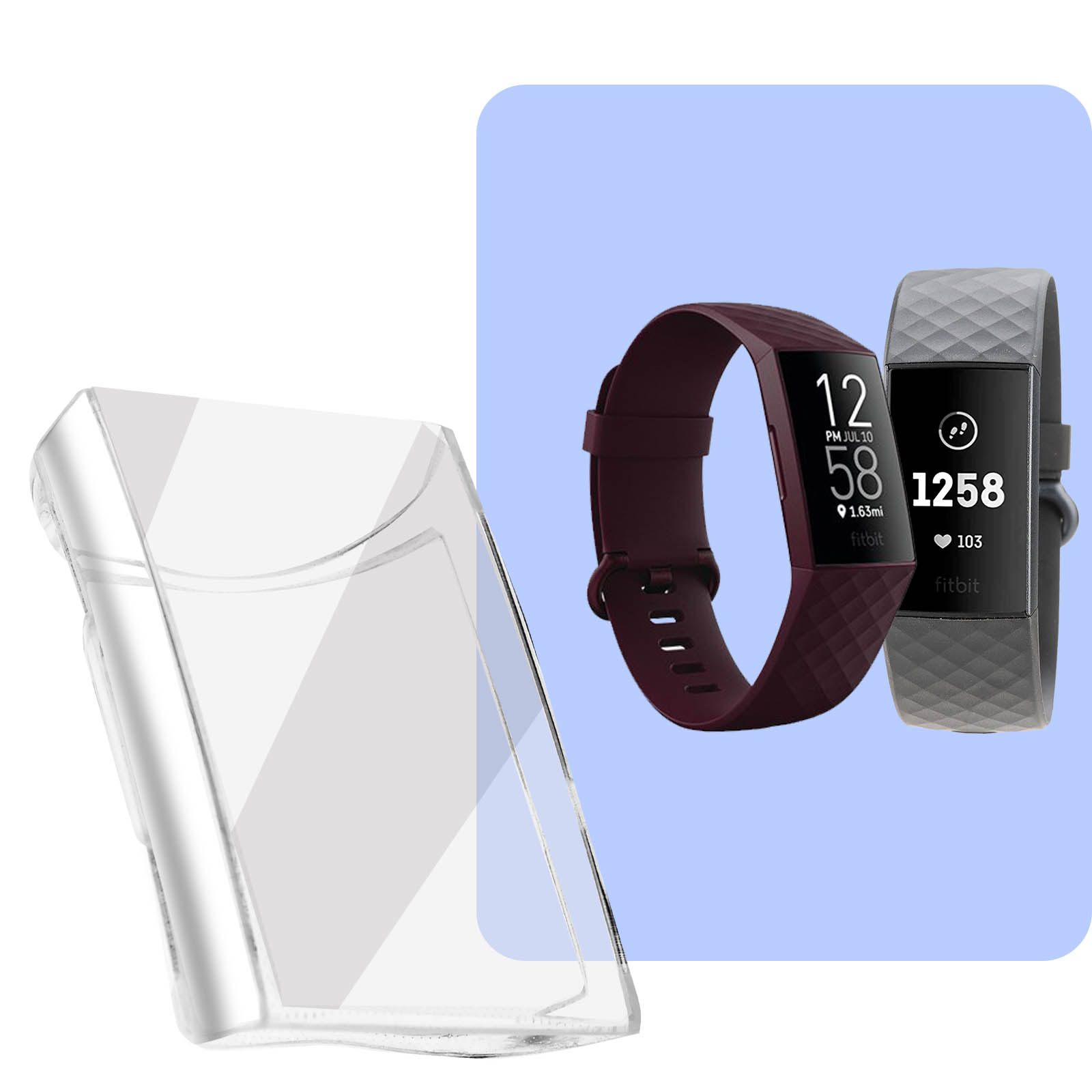 Transparent , 3, FitBit, FitBit Charge AVIZAR Charge Full 4 Series, Protect FitBit Cover,