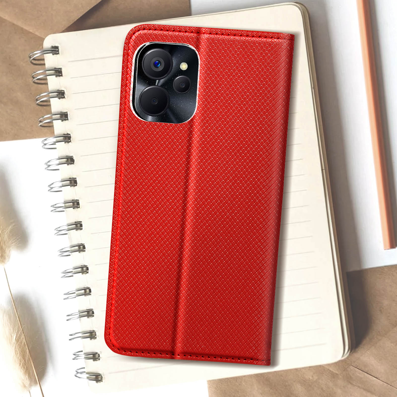 Realme, Bookcover, Smart Series, Realme 5G, 9i AVIZAR Rot