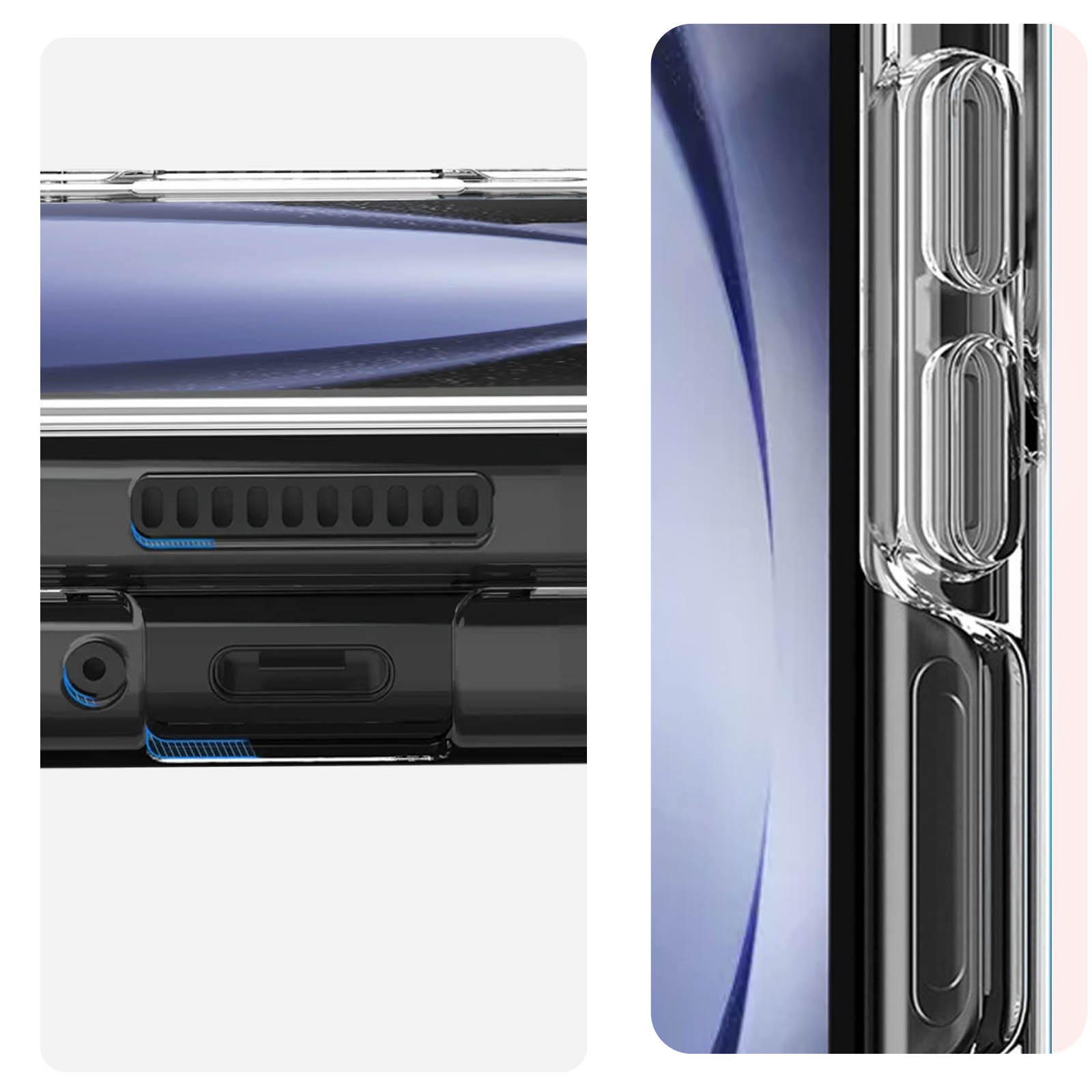 AVIZAR Crystal Bump Handyhülle Z Backcover, Transparent Galaxy 5, Samsung, Series, Fold