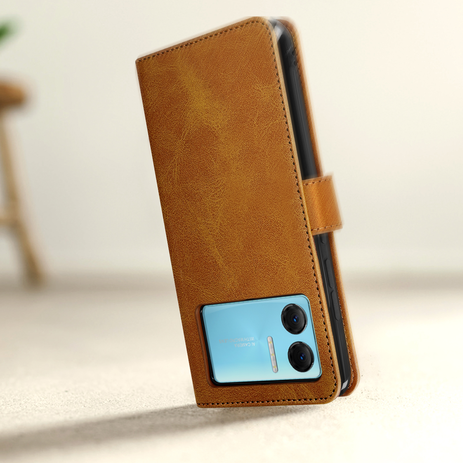 AVIZAR Drag Series, Doogee, Bookcover, Doogee X98, Camel