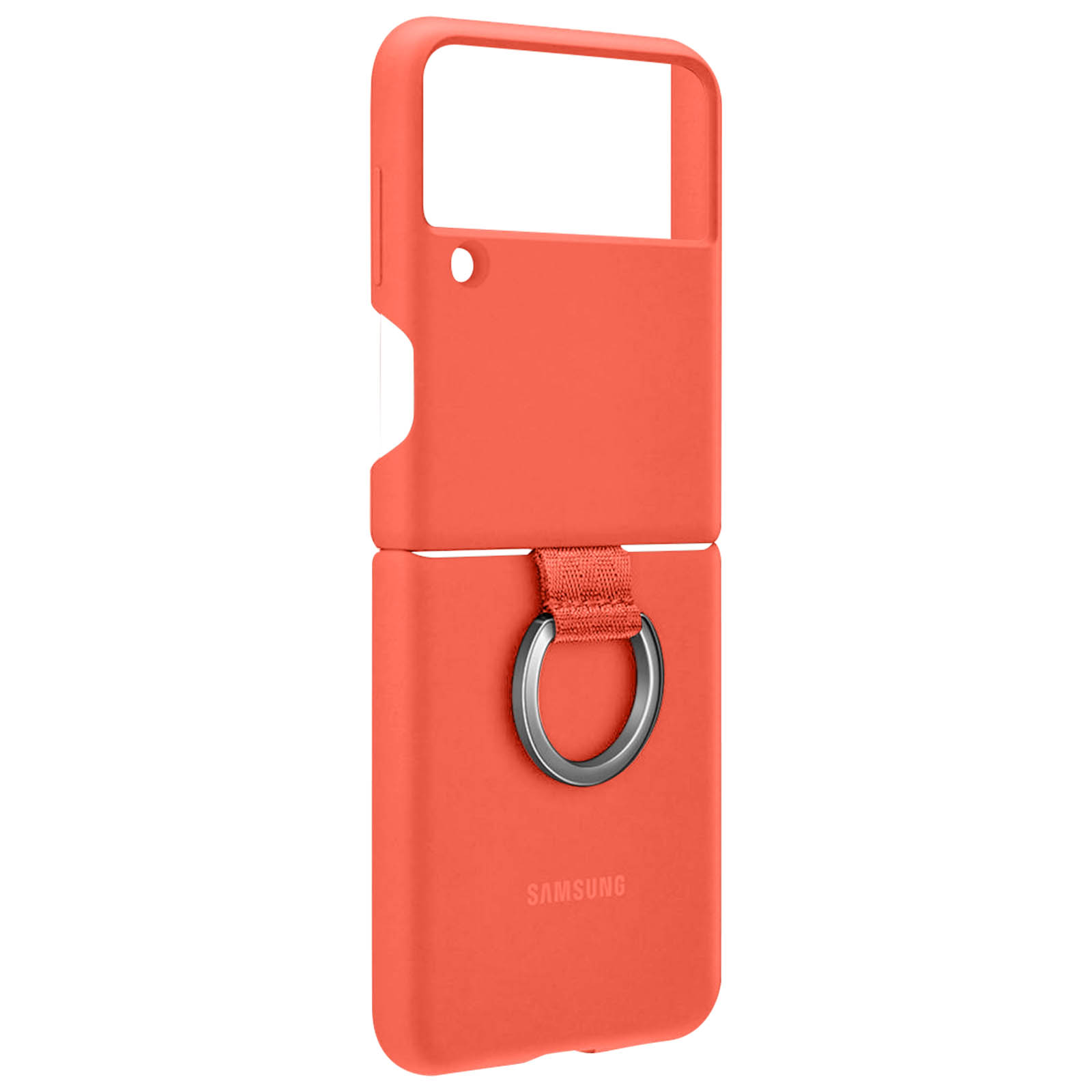 SAMSUNG Silicone Cover with Galaxy Flip Series, Z Korallenrot Ring Backcover, 3, Samsung