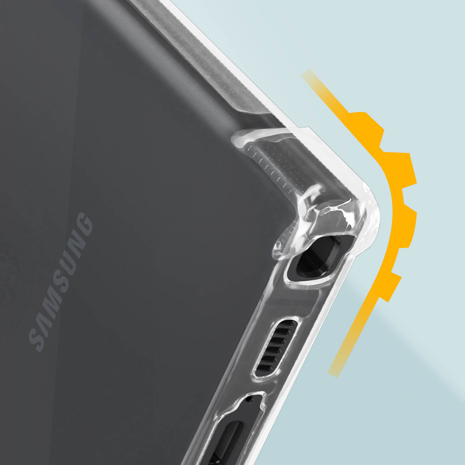 AVIZAR Schutzhülle mit verstärkten Ecken S23 Series, Ultra, Samsung, Galaxy Transparent Backcover