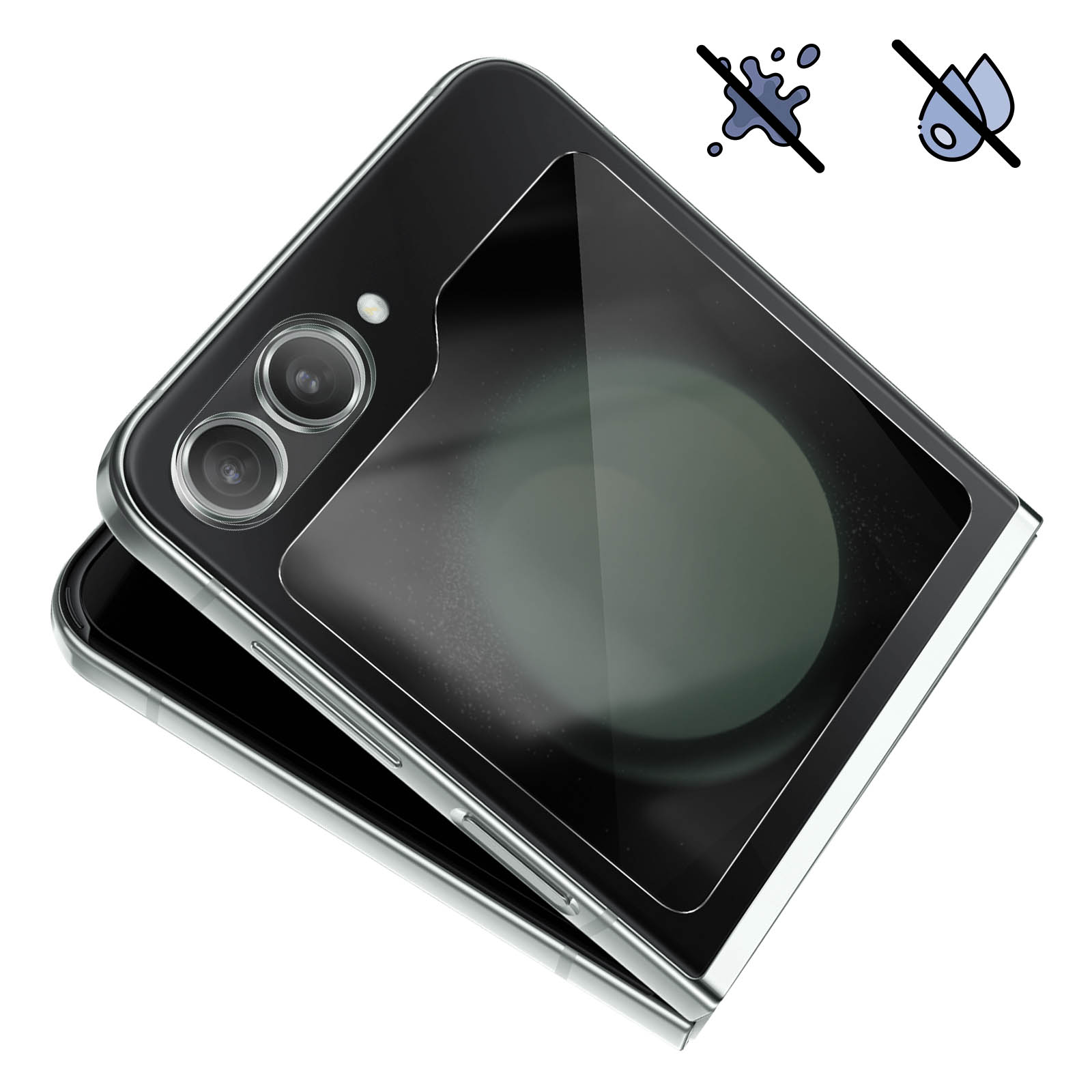 5) Z Flip Samsung Glas-Folien(für Frontdisplay Kamera Galaxy AVIZAR 9H Glas, +
