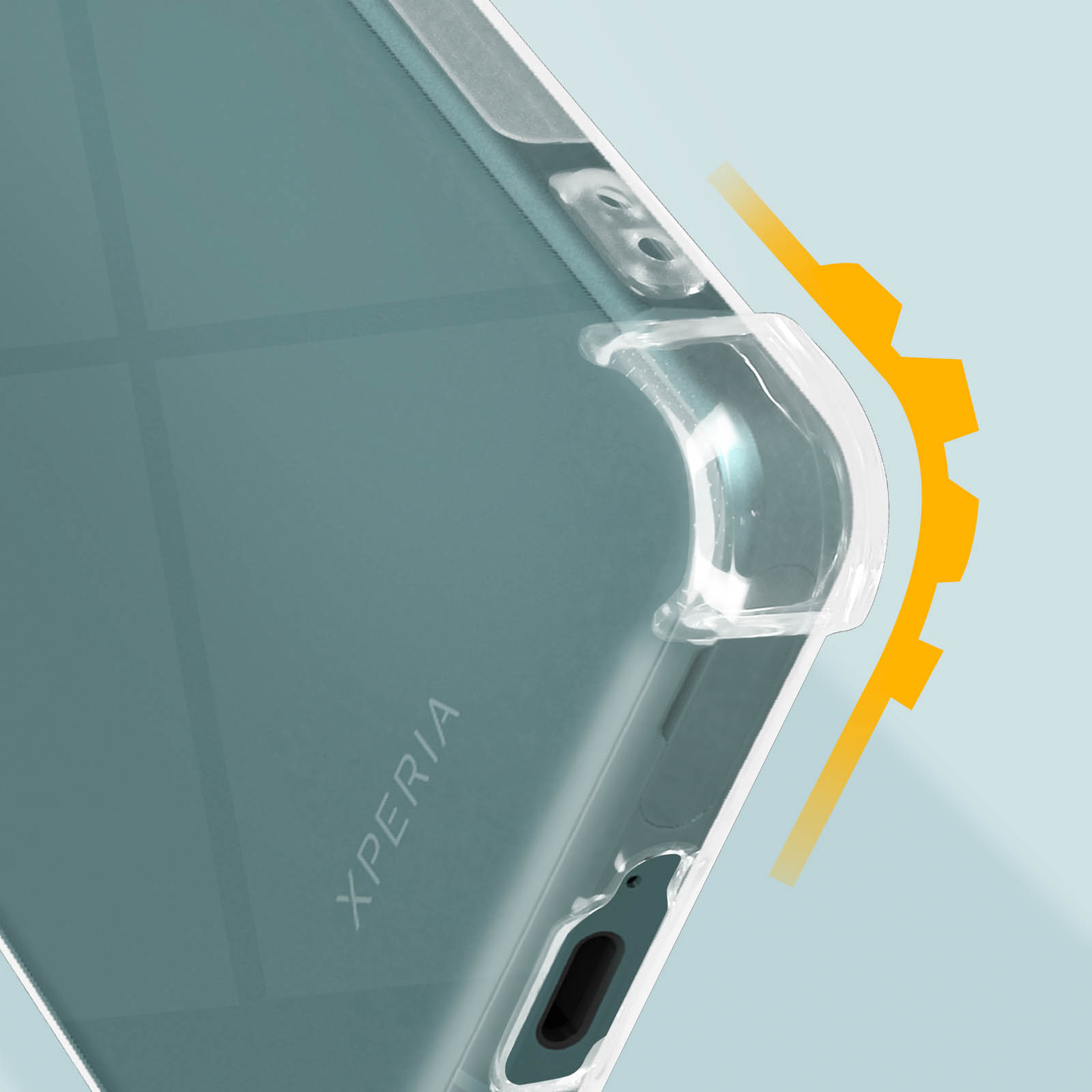 Ecken Xperia IV, Backcover, verstärkten Transparent Series, Sony, Schutzhülle mit AVIZAR 5