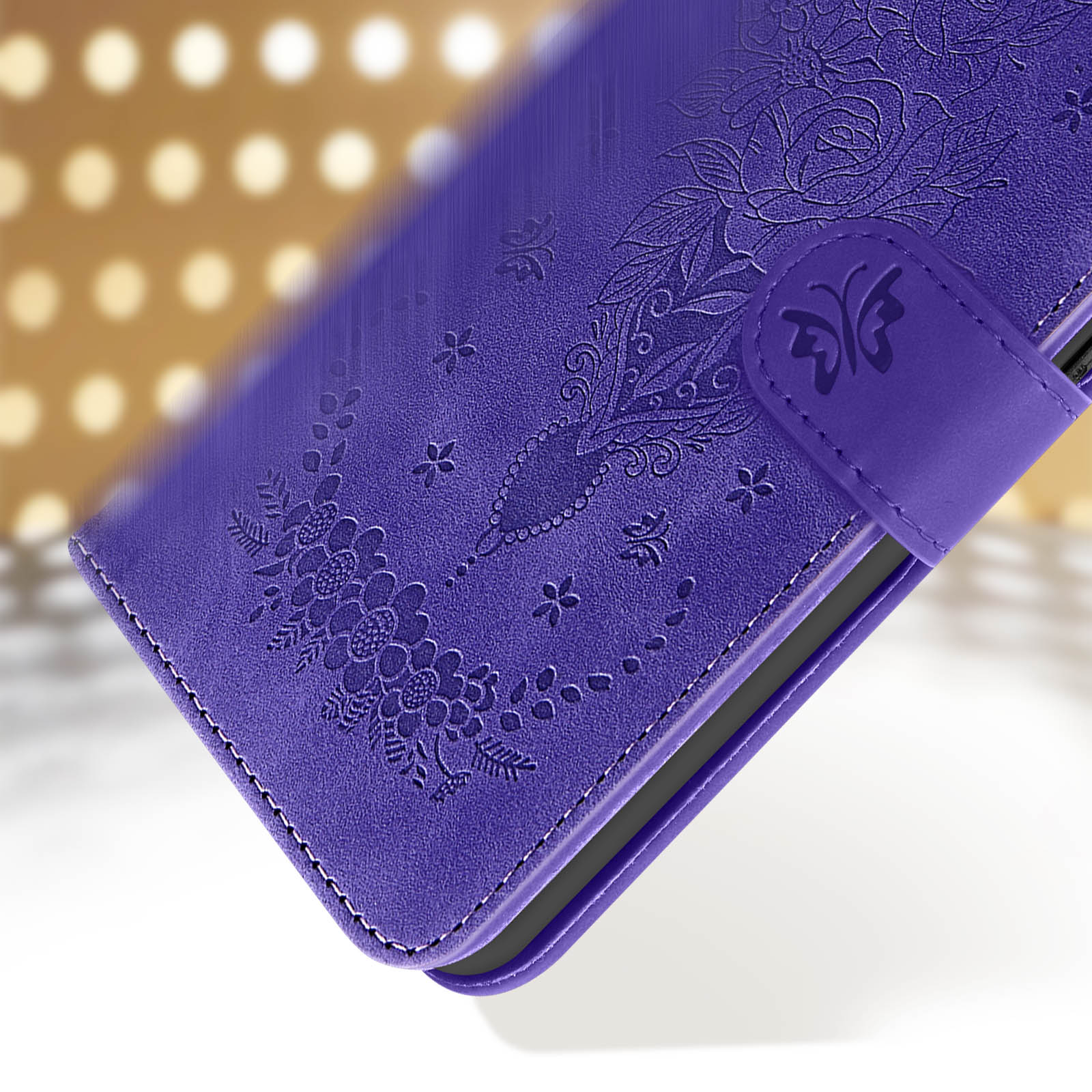 Violett Redmi 12C, Butterfly AVIZAR Series, Xiaomi, Bookcover,