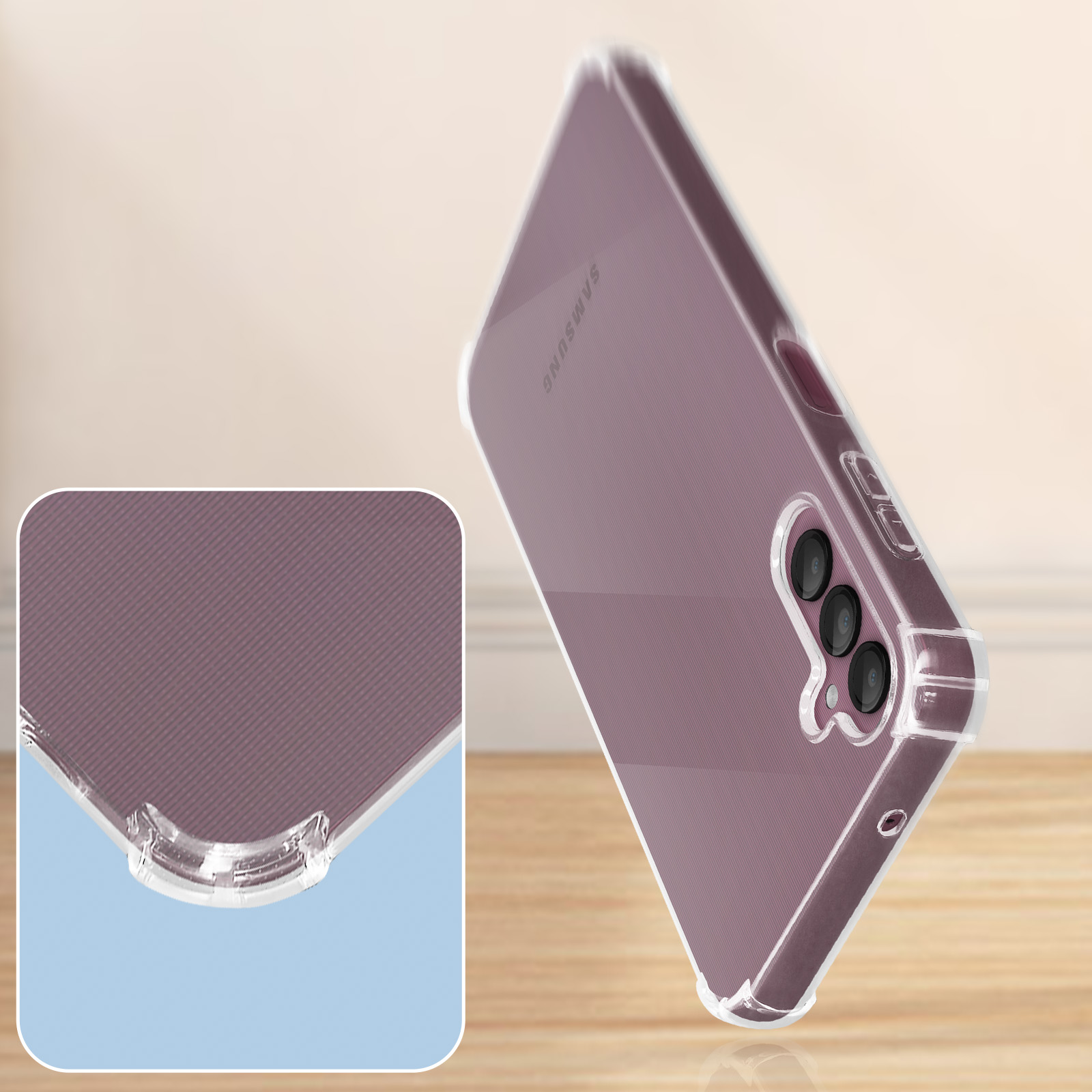 Transparent SAMSUNG Backcover, Galaxy Series, Samsung for Samsung, A14, Designed