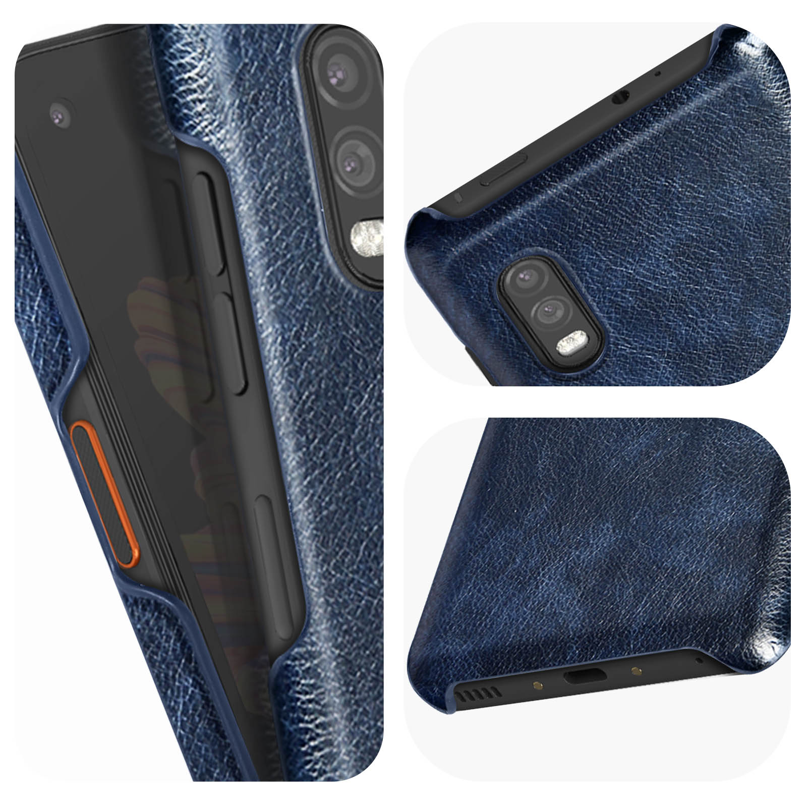 Backcover, Litchi AVIZAR Galaxy Samsung, Xcover Pro, Blau Series,
