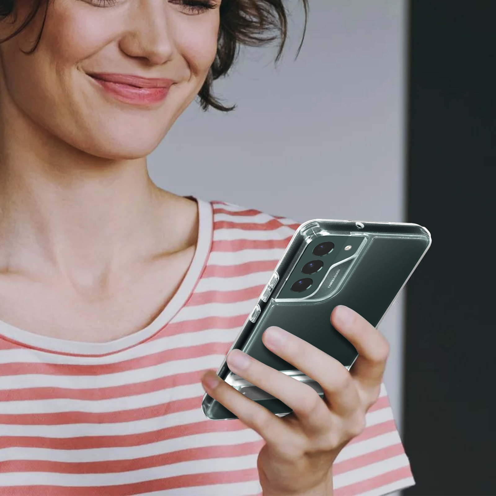 ESR Hülle mit integriertem Samsung, Transparent S22 Plus, Galaxy Series, Ständer Backcover