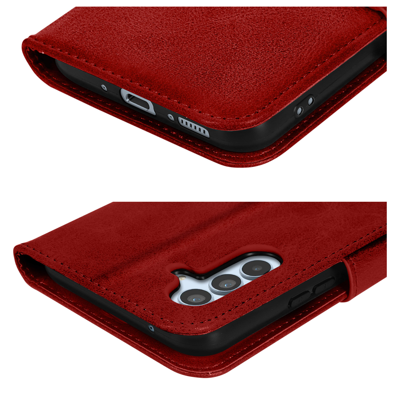 AVIZAR 5G, Series, Samsung, Luxus Bookcover, A54 Rot Galaxy