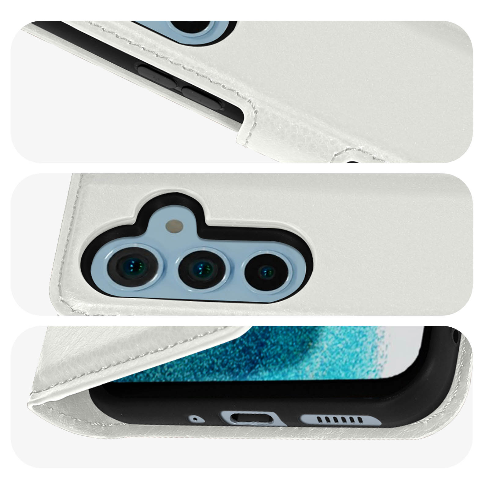 AVIZAR Lenny Series, Bookcover, Samsung, Galaxy Weiß A54 5G